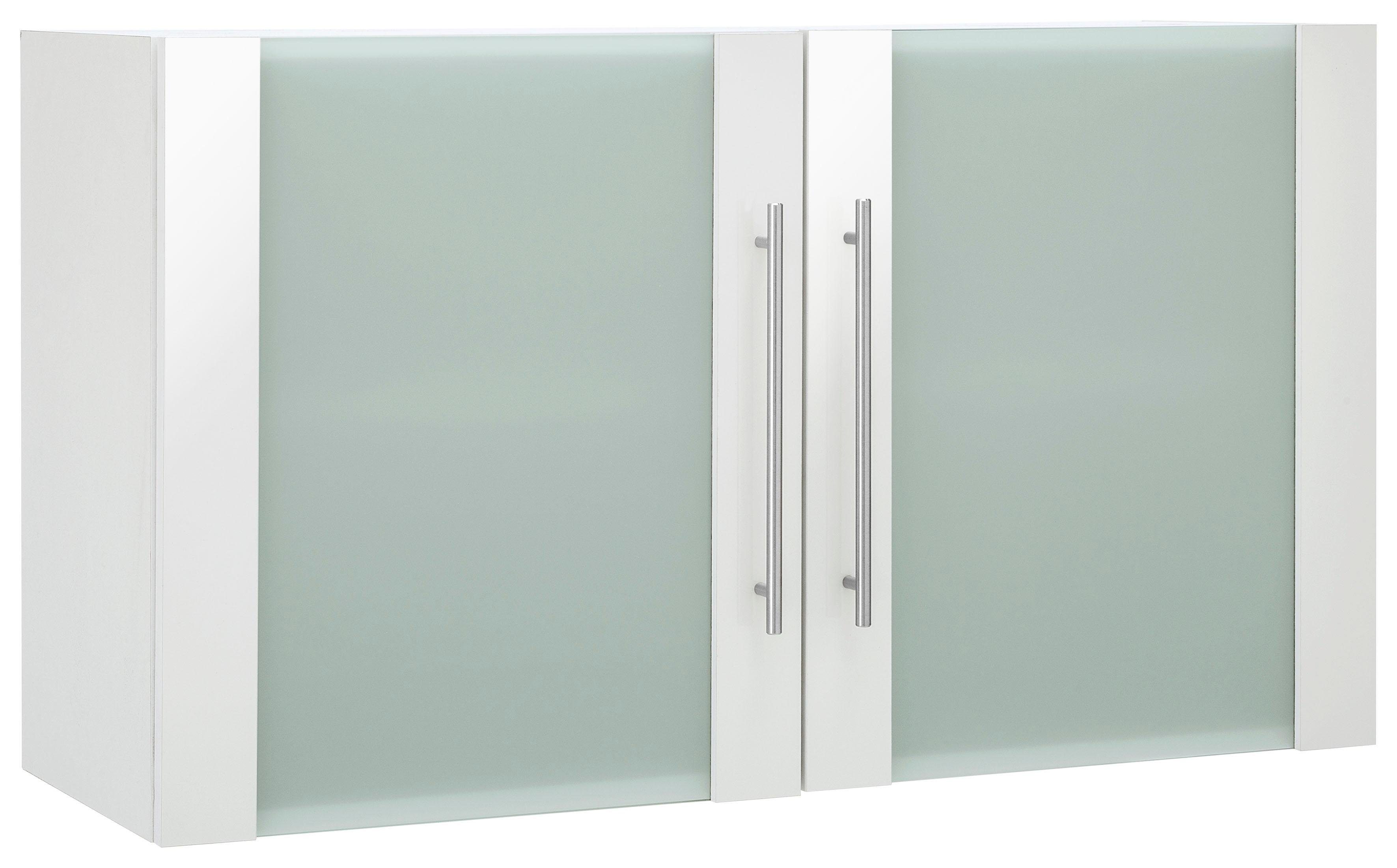 wiho Küchen Glashängeschrank Flexi2 Breite 100 cm weiß Glanz/weiß