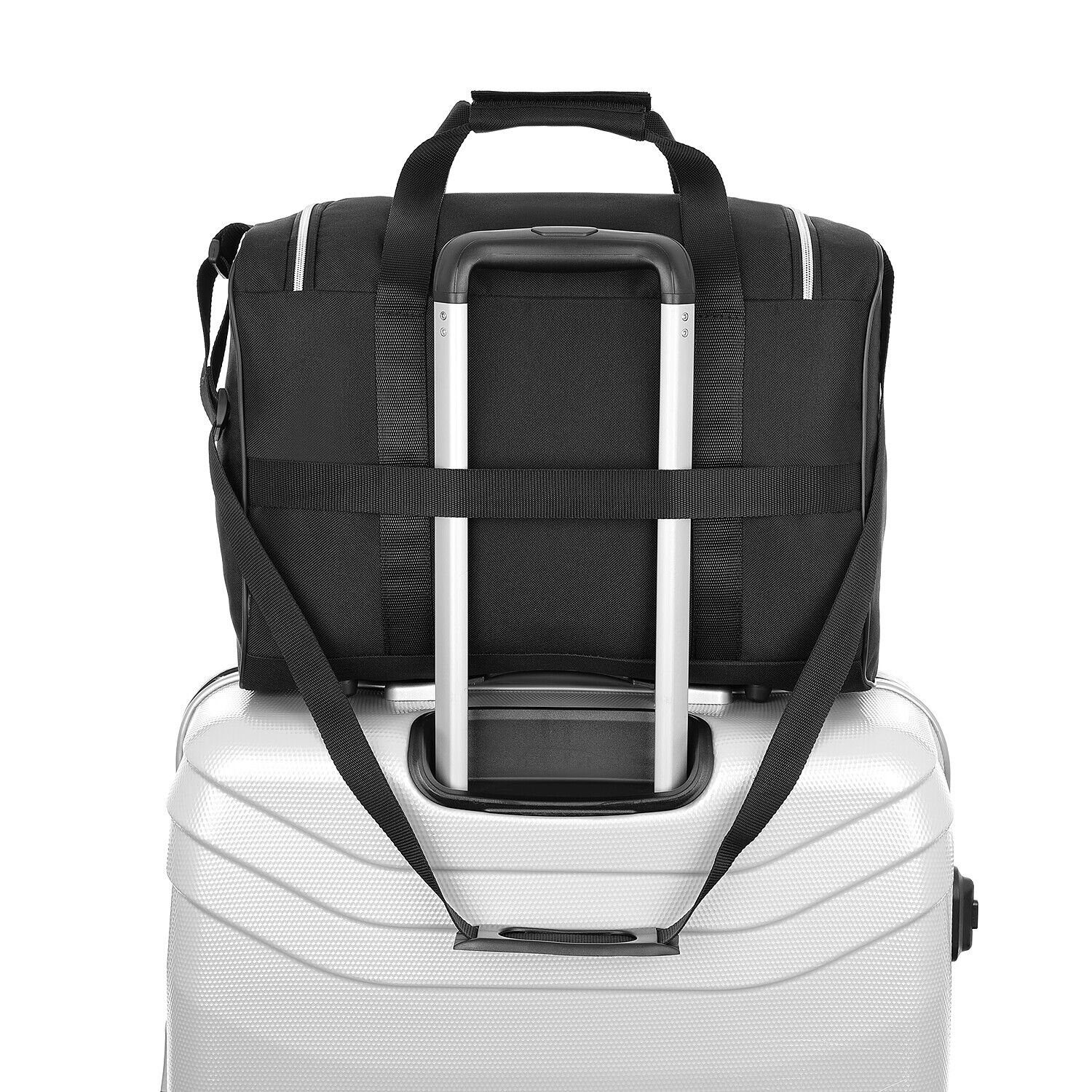 Granori Reisetasche 40x20x25 cm extra leichtes Handgepäck für Flug mit Ryanair (Modell RT2), mit abschließbarem Fach, Trolleygurt und verstellbarem Schulterriemen