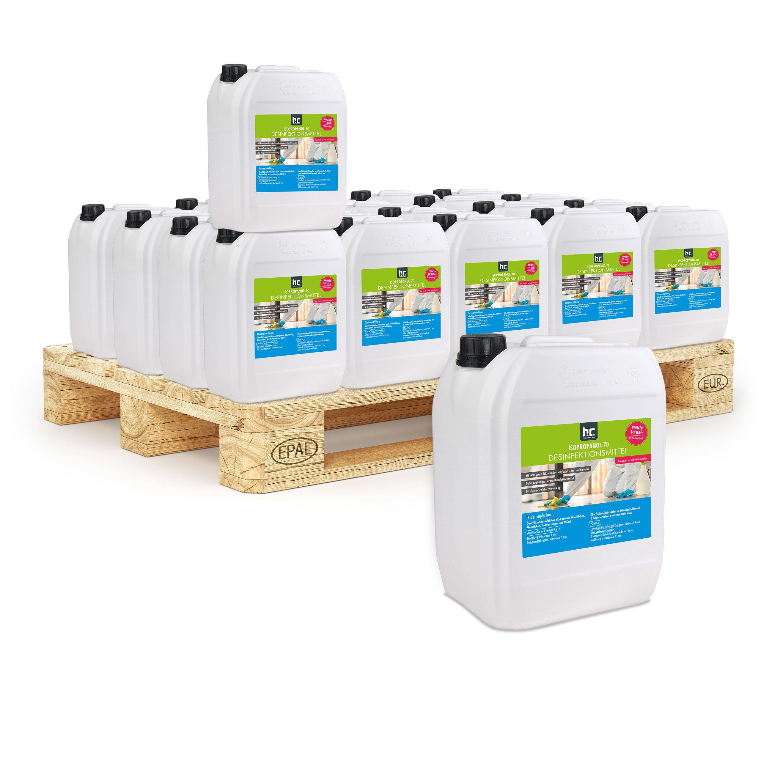 Brenntag GmbH 60x 10 L Isopropanol 70 - Desinfektionsmittel für Oberflächen Grundreiniger (Schnell wirksam gegen Keime und Bakterien)