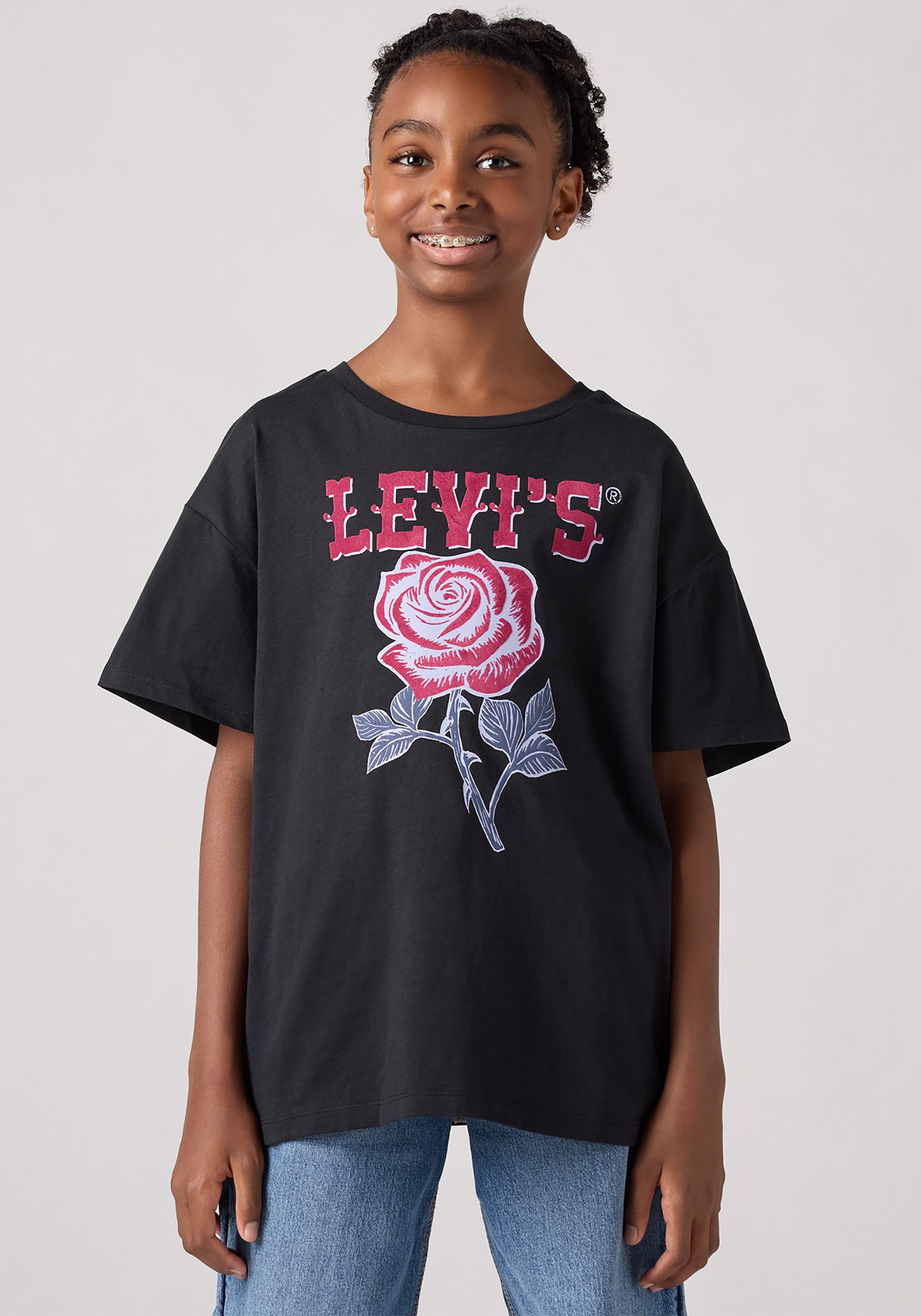 Levi's® Kids T-Shirt LVG OVERSIZED WESTERN ROSES TEE mit großem Print "Rose", for Girls