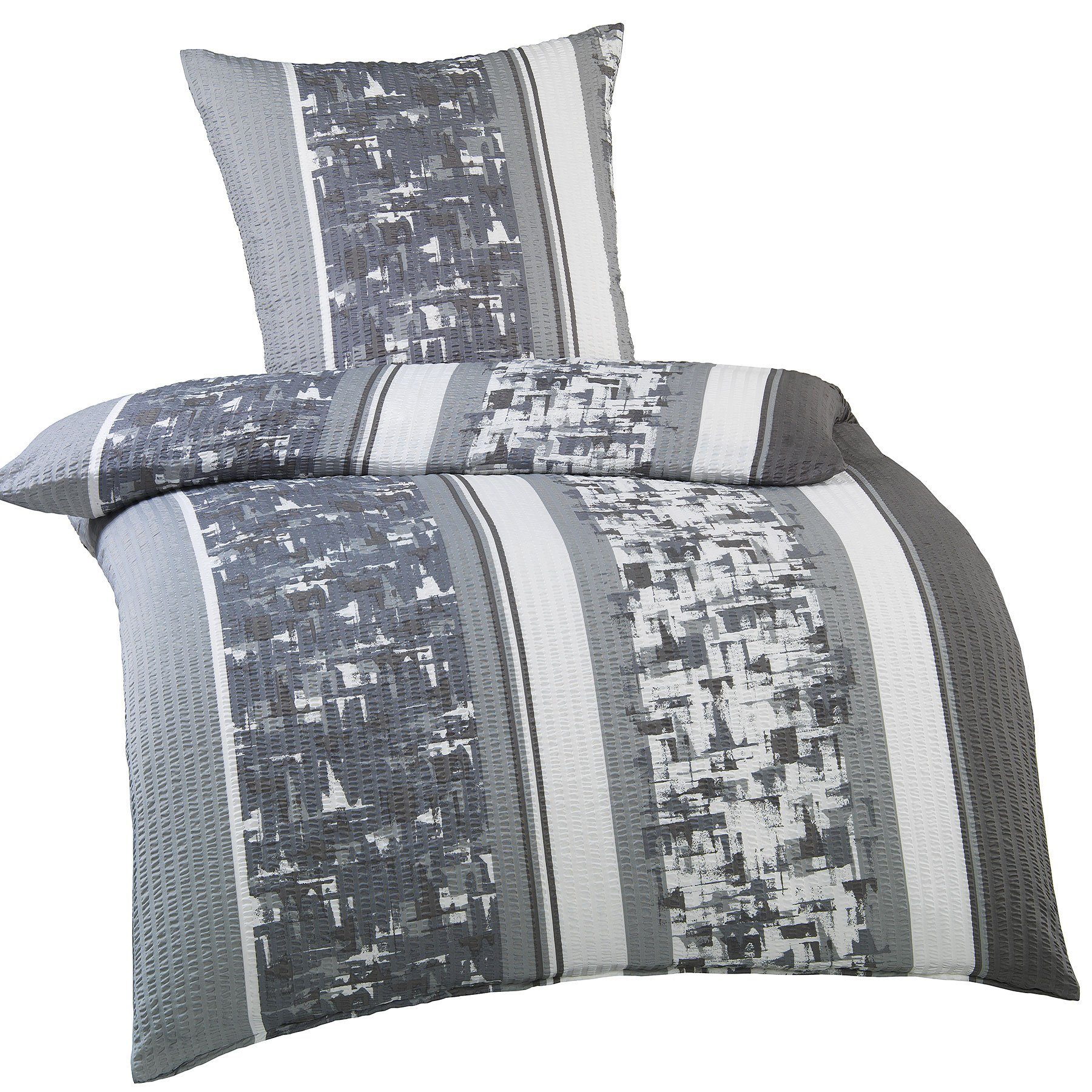 KH-Haushaltshandel Bettwäsche 2-tlg. Seersucker Bettwäsche 135x200 +80x80cm günstig online kaufen