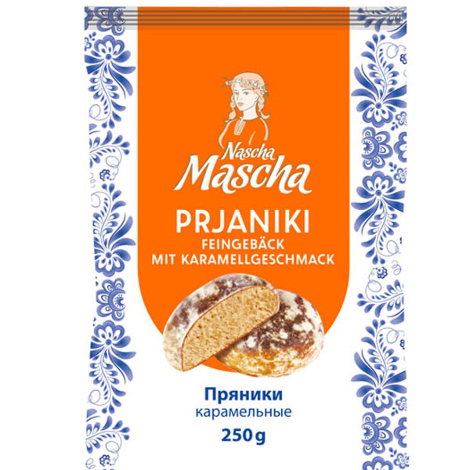 Süßigkeit, 1 x 250 g, Prjaniki Feingebäck mit Karamellgeschmack