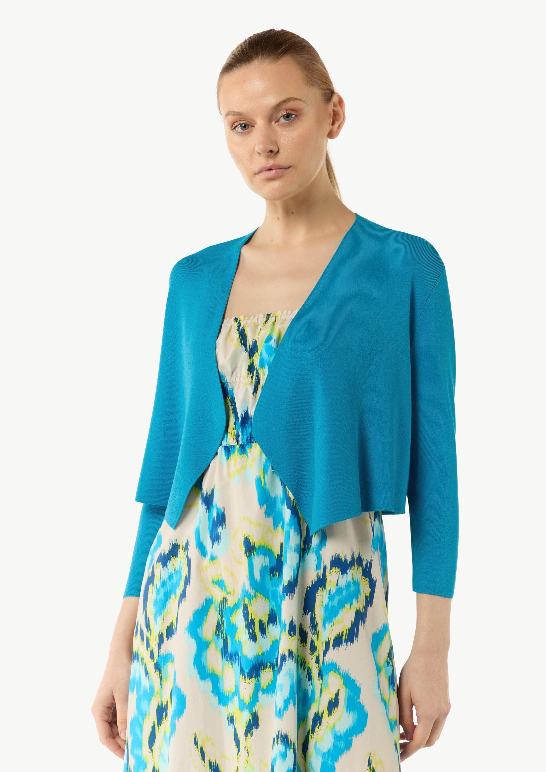 comma Cardigan Strickjacke Verkürzte Strickjacke aus Viskosemix