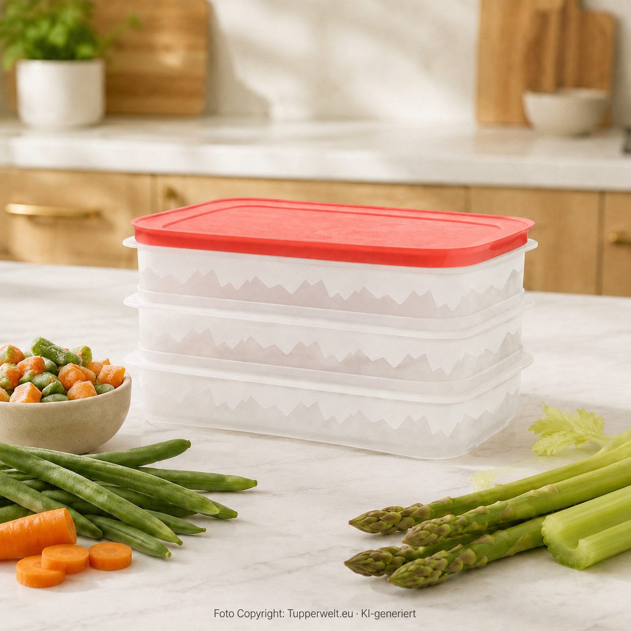 TUPPERWARE Vorratsdose Tupperware Freeze´N Fresh, Platzsparend einfrieren, Bonboniere, Schüttdose