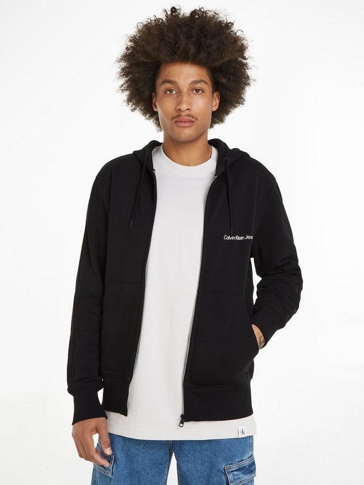 Calvin Klein Jeans Sweatshirt INSTITUTIONAL ZIP THROUGH HOODIE mit  Logomarkenlabel