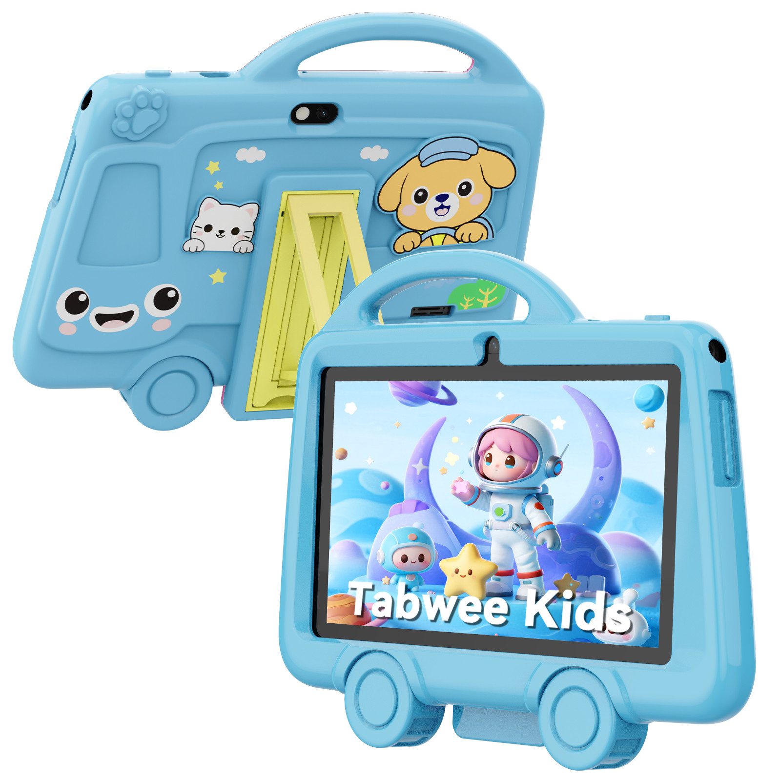 TABWEE 7 Zoll Kinder Tablet IPS HD Display WiFi Tablet (7", 32 GB, laute Lautsprecher, 3000 mAh, ungiftige Hülle, für Kinder 3-8 Jahre)