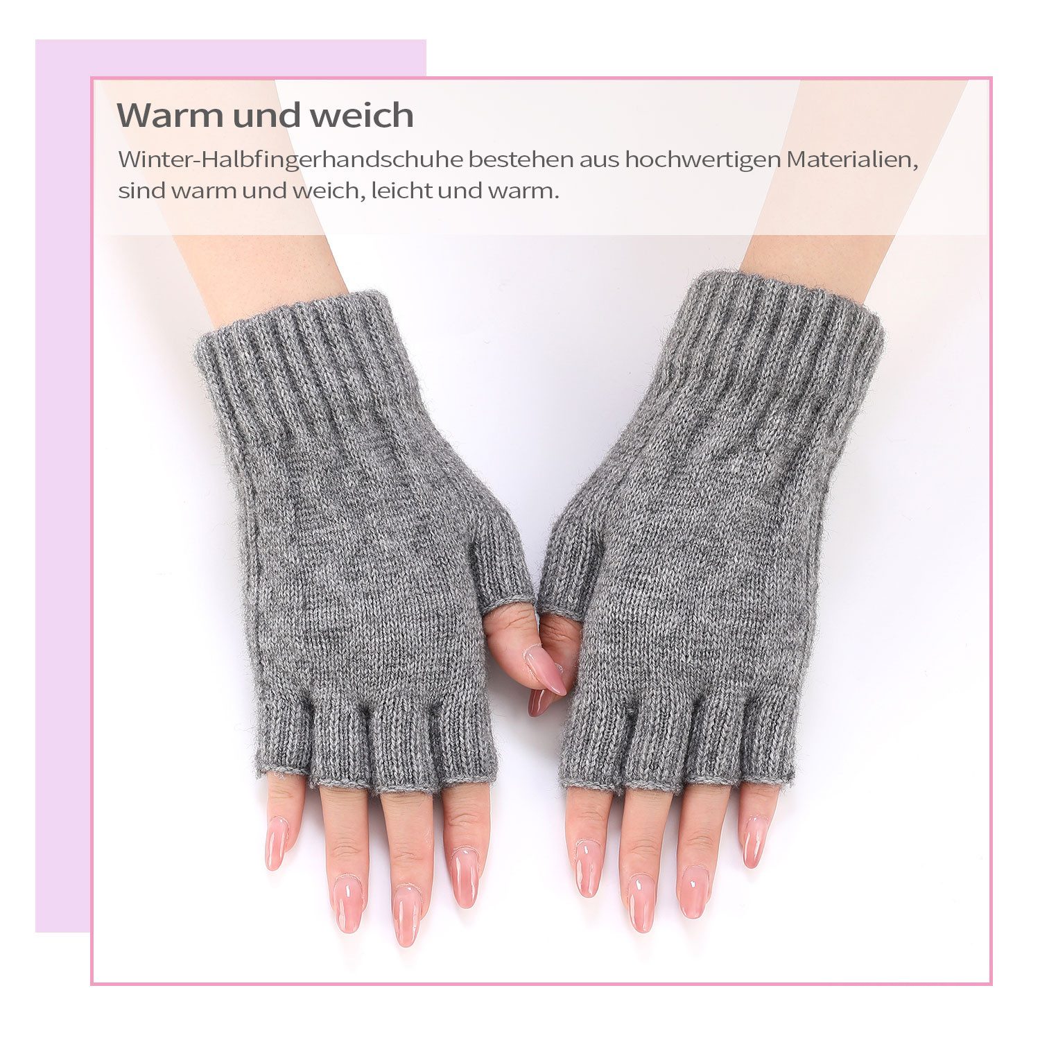 Refttenw Strickhandschuhe Fingerlose Strickhandschuhe,Bequeme, warme Winter günstig online kaufen