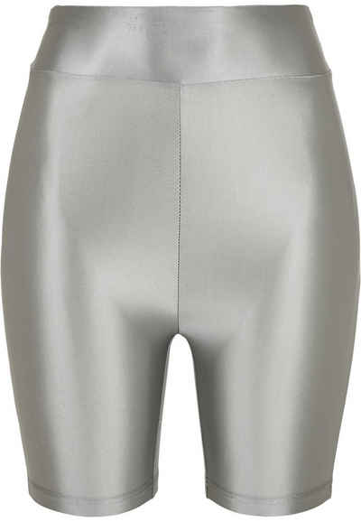 URBAN CLASSICS Stoffhose Damen Ladies Highwaist Shiny Metallic Cycle Shorts (1-tlg)