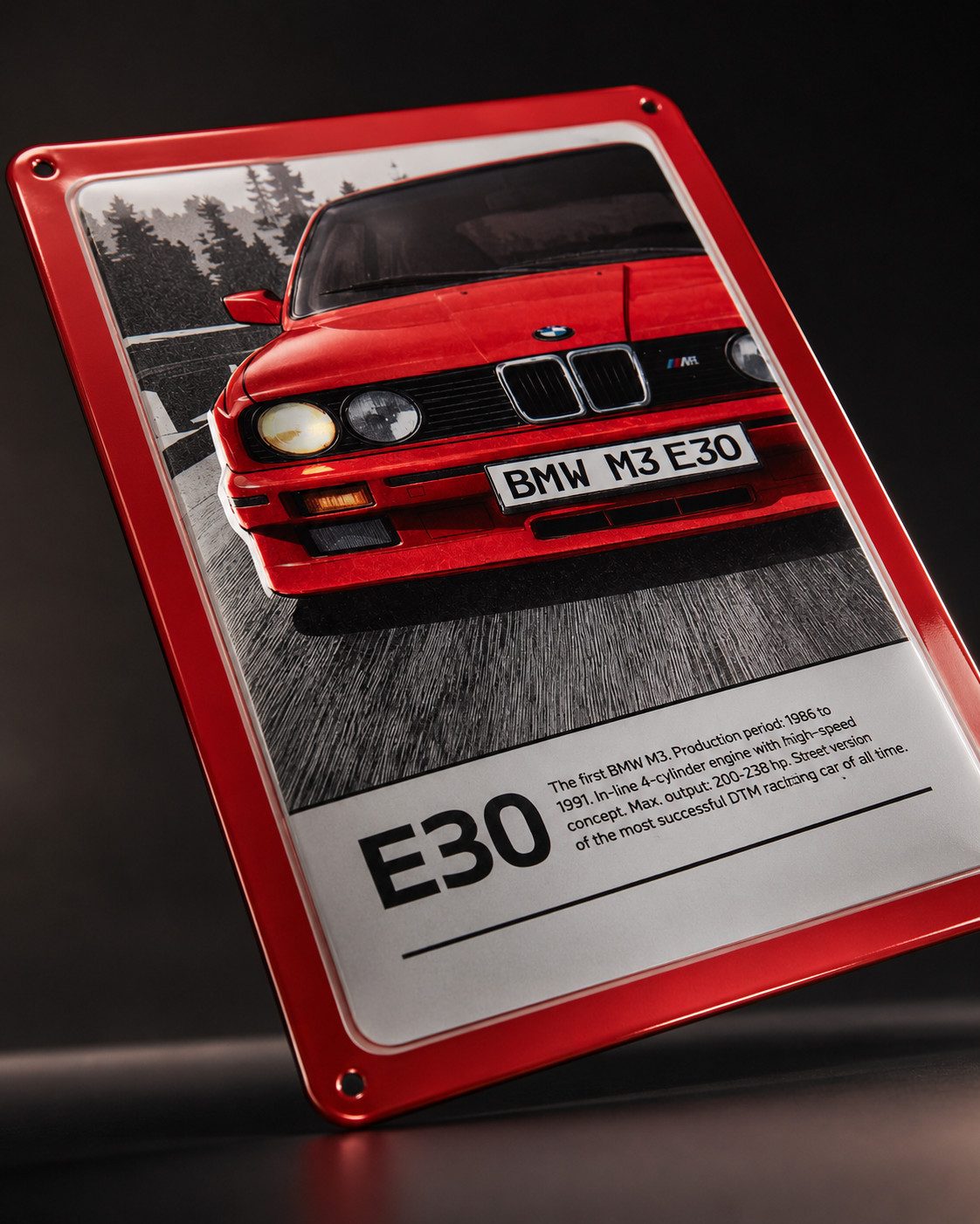 BMW Metallschild BMW M3 E30 20x30cm Blechschild Metallschild Retro Deko Schild Auto, (1 St)