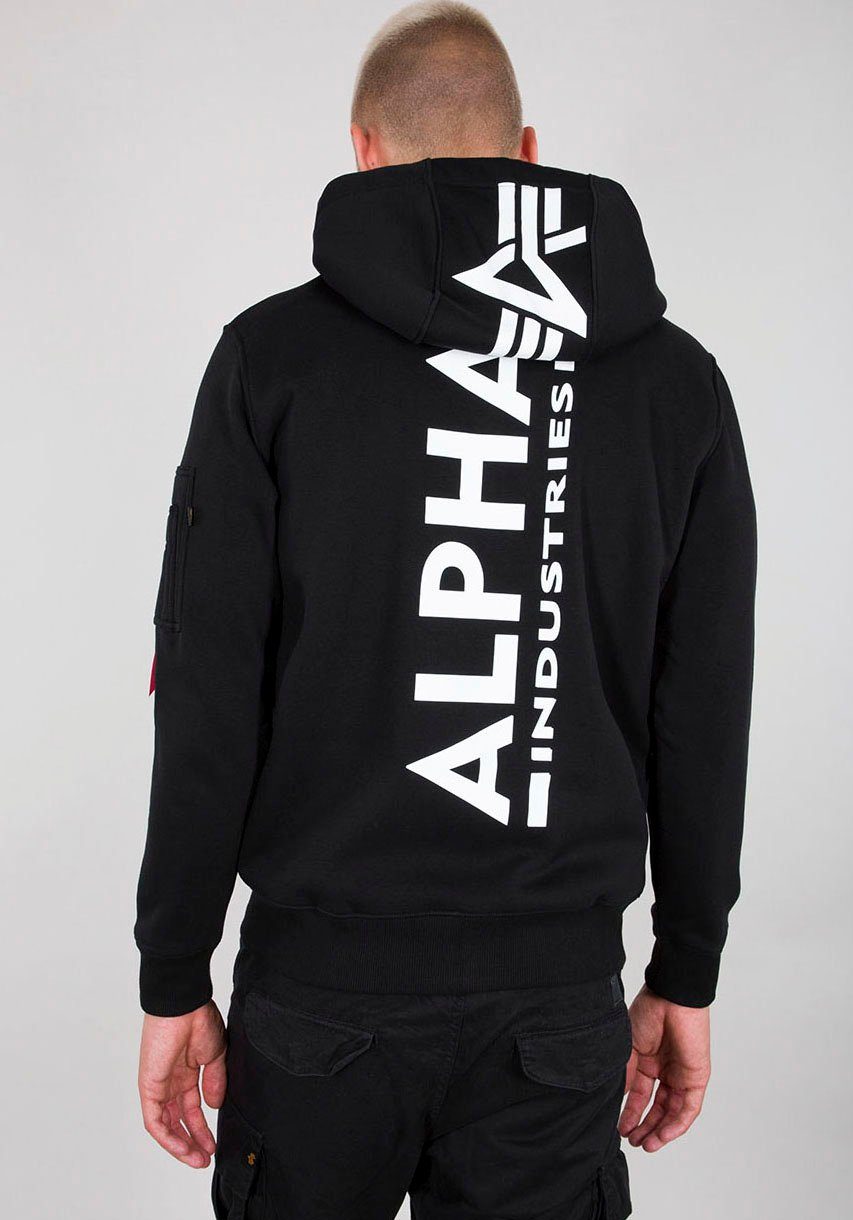 Back Kapuzensweatjacke Industries Alpha Hoody black Zip Print