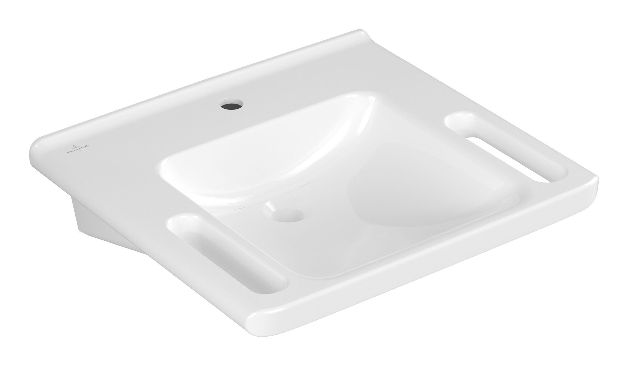 Villeroy & Boch Waschbecken ViCare, ViCare m. 1 Hahnloch o. Überlauf 600 x 550 x 180 mm - Weiß Alpin