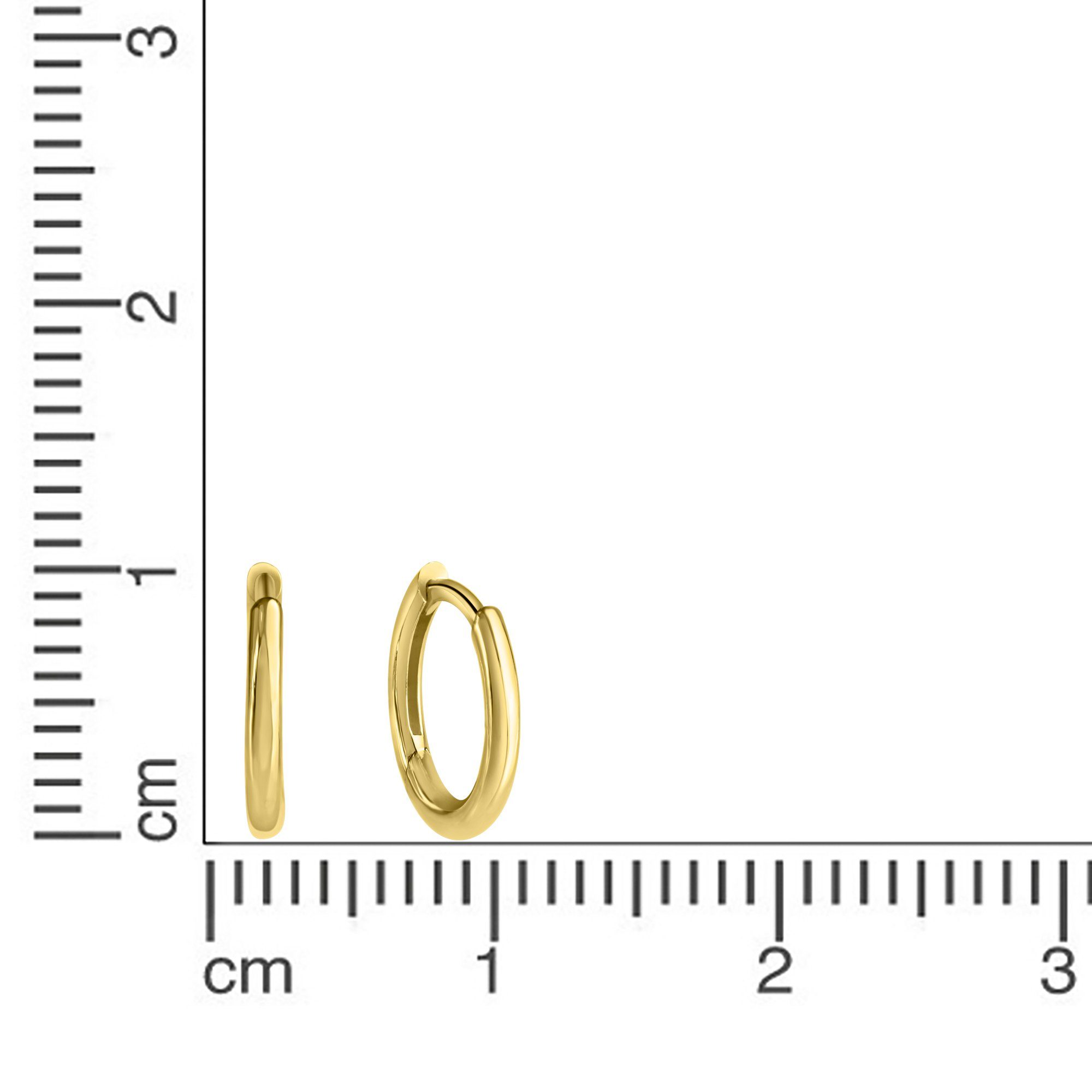 CELESTA Paar Creolen Silber vergoldet glänzend 12mm Durchmesser