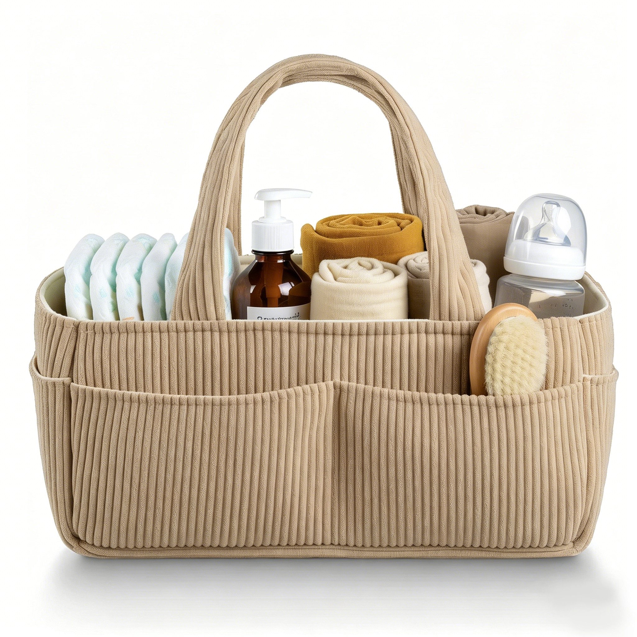 Zaewry Aufbewahrungskorb Windelaufbewahrungskorb, Cordwindeltasche, Weiche Wickeltasche, multifunktionaler Aufbewahrungskorb