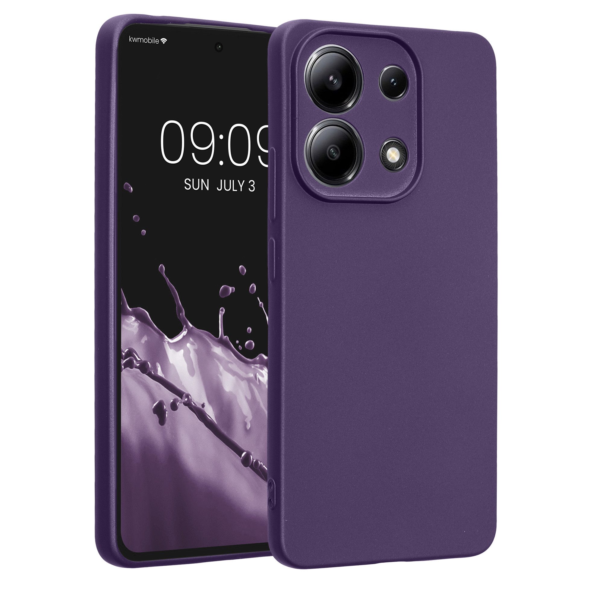 kwmobile Handyhülle Handyhülle für Xiaomi Redmi Note 13 4G Hülle, weiche Silikon Case metallisch schimmernd - Schutzhülle Cover