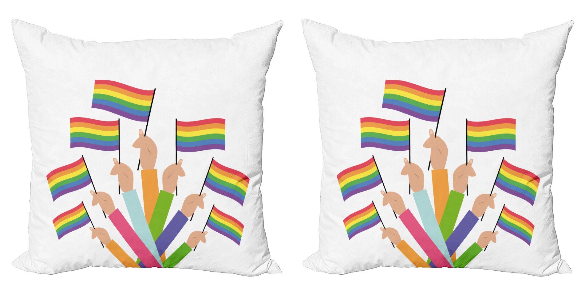 Kissenbezüge Modern Accent Doppelseitiger Digitaldruck, Stolz-Flaggen Liebe Stück), Regenbogen (2 LGBT gewinnt Abakuhaus
