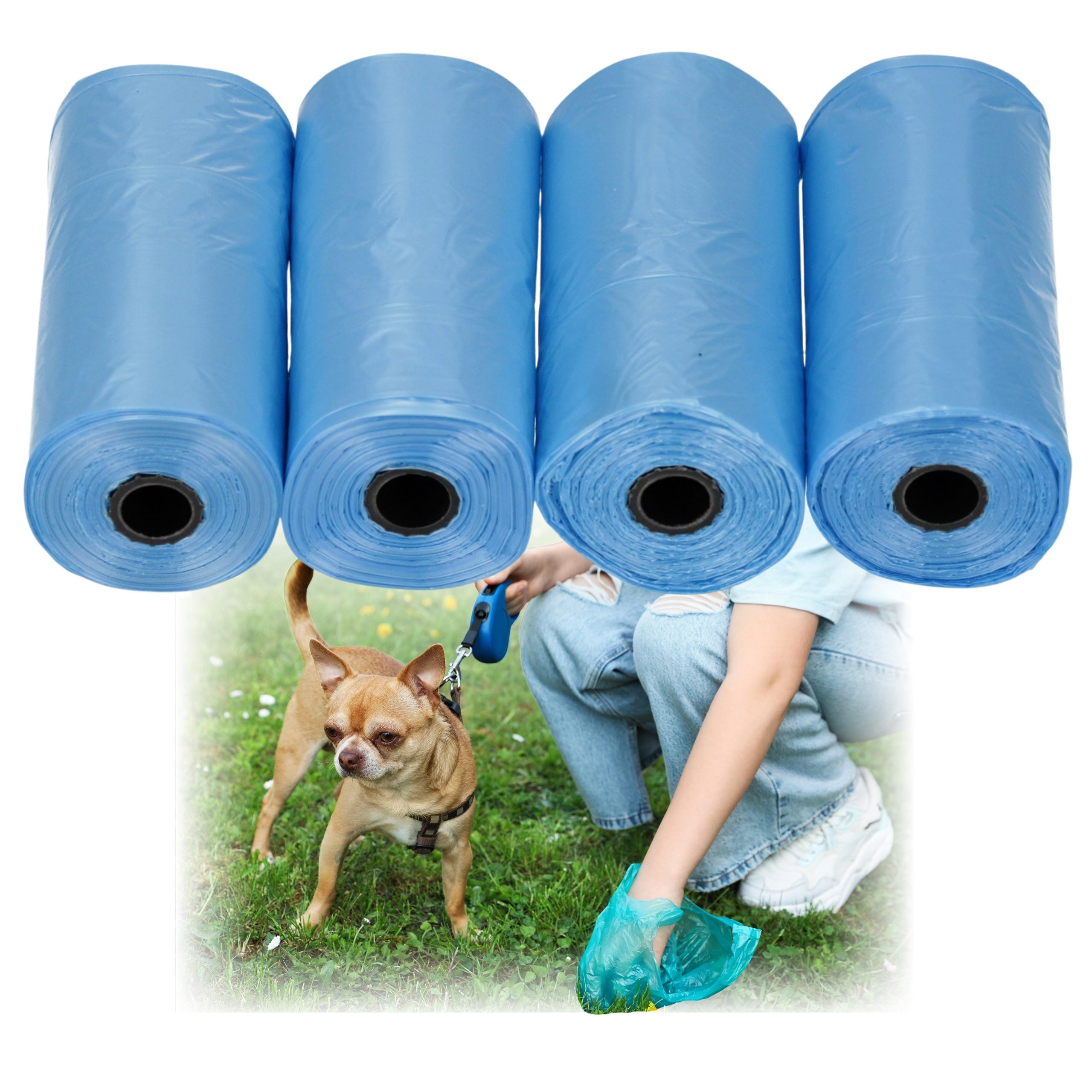 Sarcia.eu Hundekotbeutel Blaue Hundekotbeutel 32x16 cm, 4 Rollen = 80 Stück