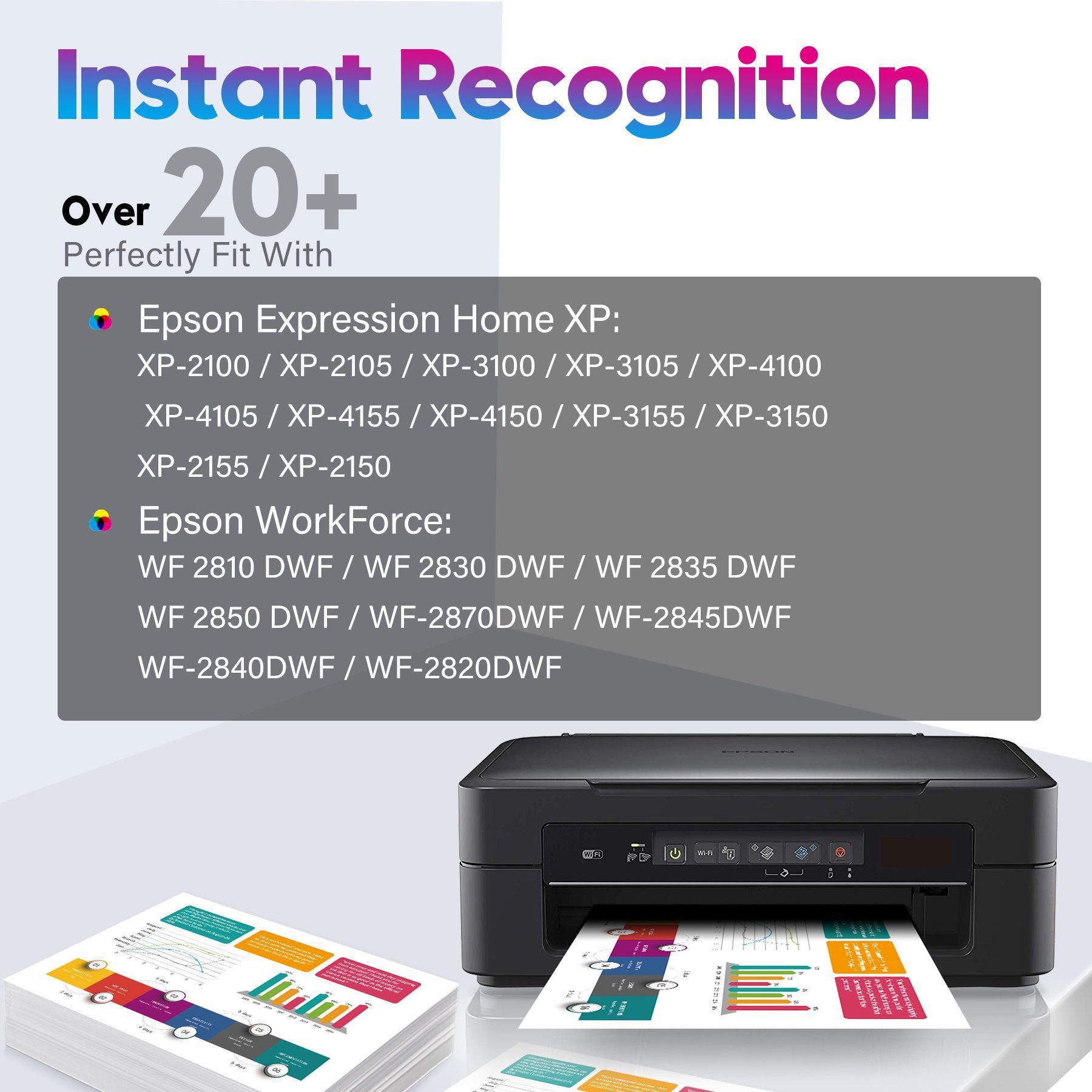 ONLYU 4/5er Kompatibel für Epson 603XL 603 XL Tintenpatrone (Expression Home XP-3100 XP-3105 XP-2100 XP-2105 XP-4100 XP-4105, 4-tlg., Workforce WF-2810 WF-2830 WF-2835 WF-2850)