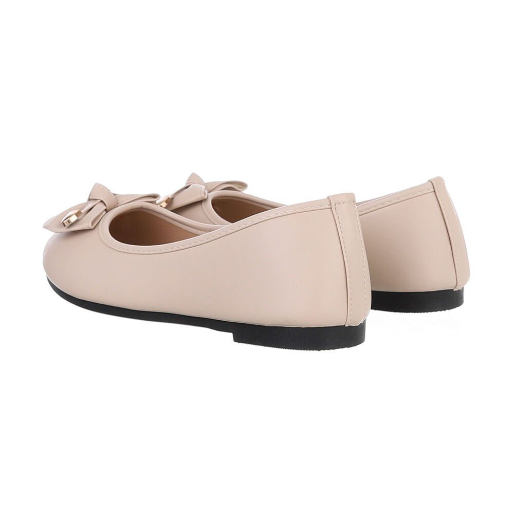 Ital-Design Damen Freizeit Ballerina (85894190) Blockabsatz Klassische Ballerinas in Beige