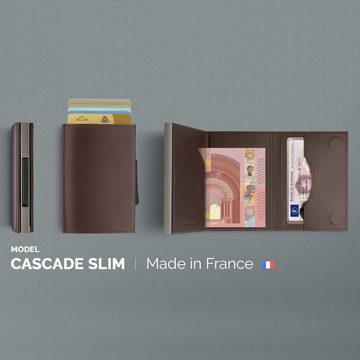 Ögon Kartenetui Cascade Slim Smart Wallet RFID-Schutz Leder Carbon/Aluminium Titanium (Kartenfach, Scheinfach, Smart Wallet mit RFID Schutz), RFID Safe