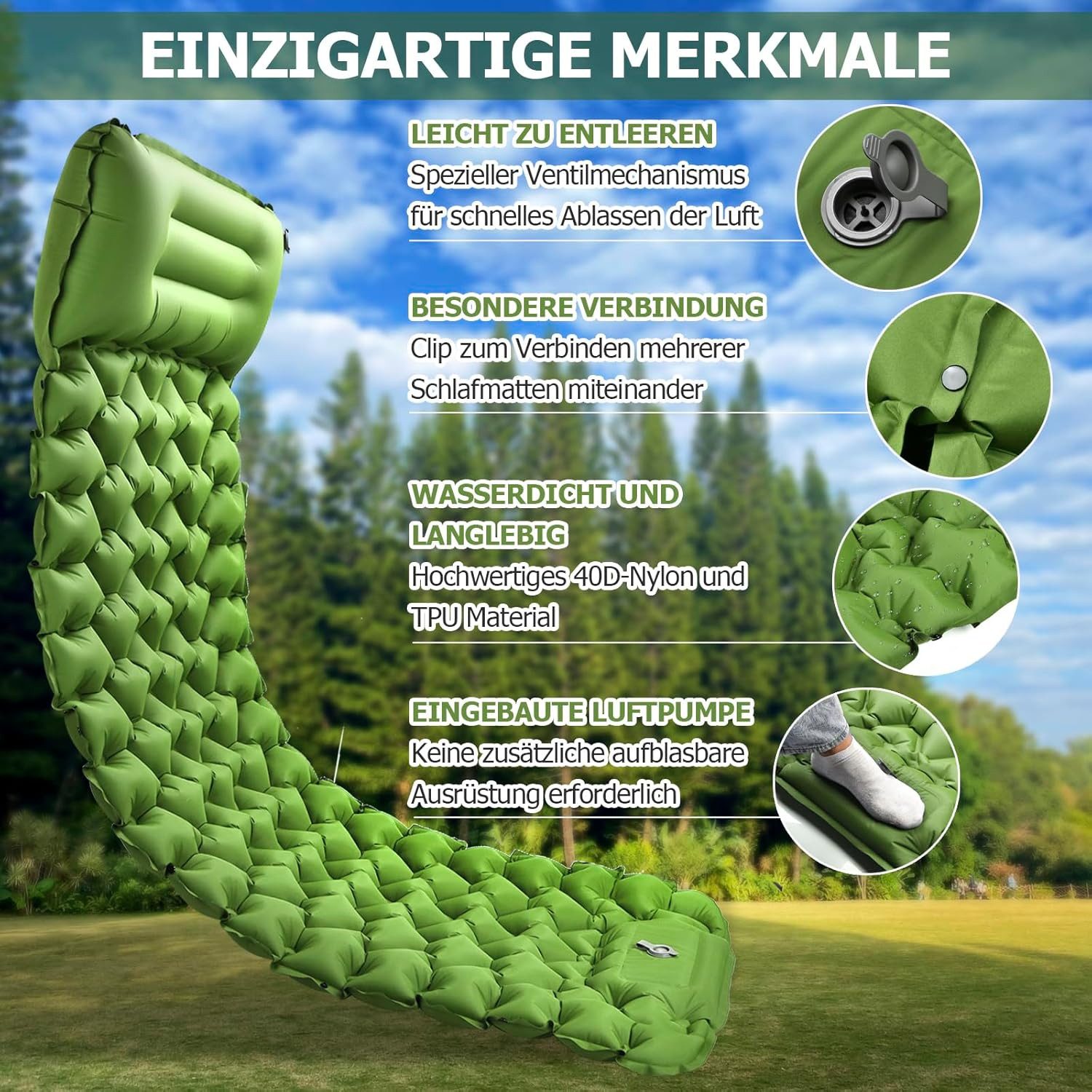 BlingBin Isomatte Camping Matratze Selbstaufblasend, Outdoor günstig online kaufen