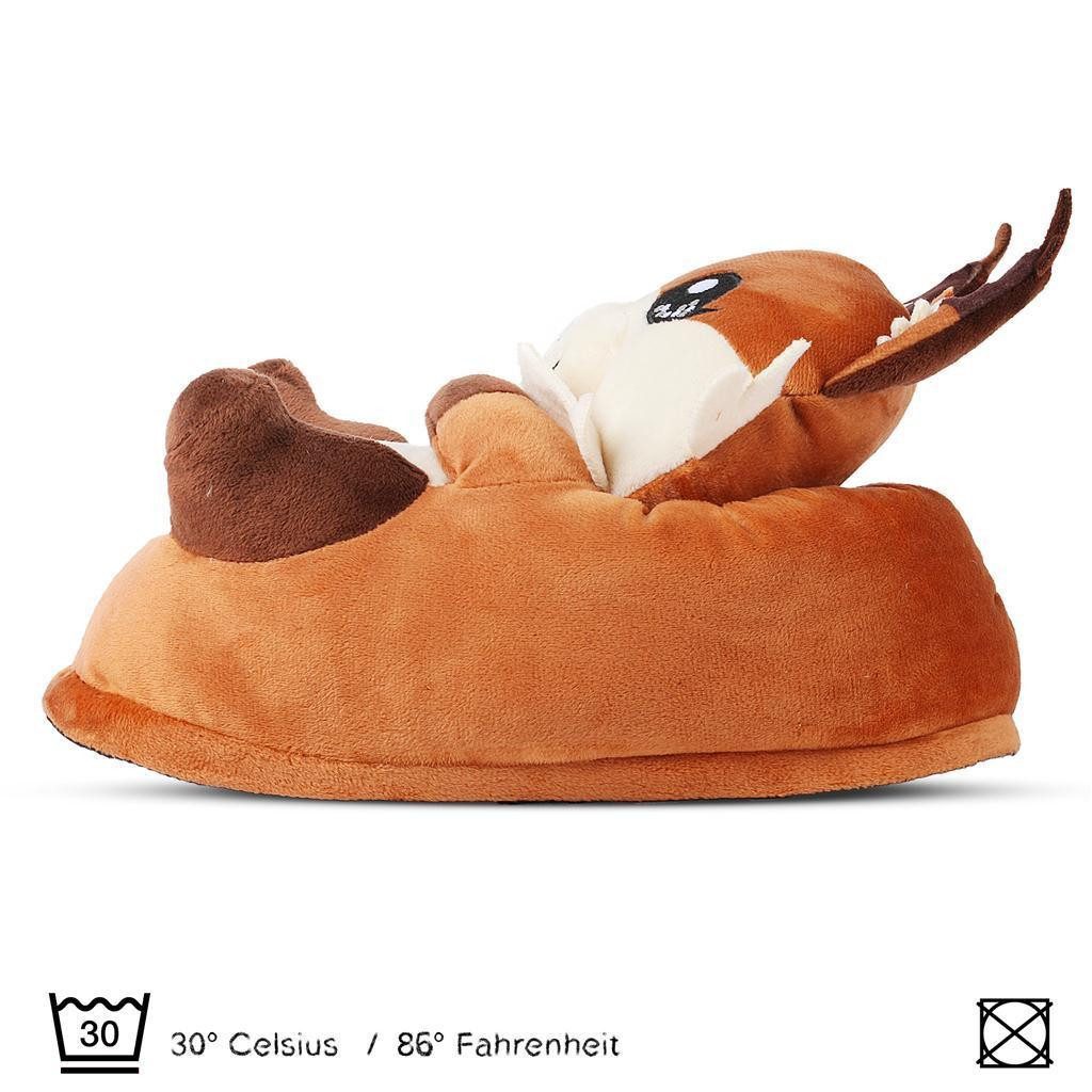 Corimori Tier Pantoffeln für Erwachsene Einheitsgröße 34-44 Plüsch Hausschuhe (Packung, Geschenk) EU Einheitsgröße 34-44, Faye der Fuchs, für Kinder und Erwachsene