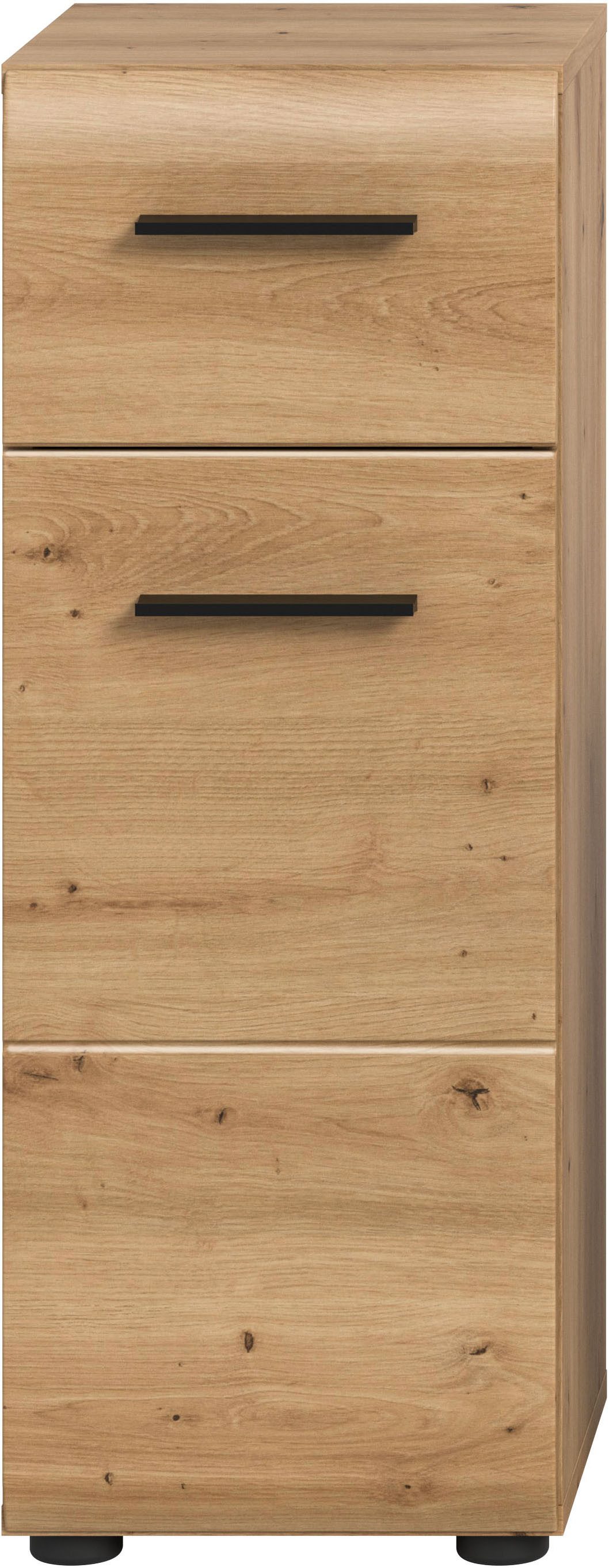 welltime Unterschrank FLORENZ, Höhe 80 cm, 1 Tür, 1 Schubkasten (1-St., TOPSELLER) Türanschlag wechselbar, hochwertige MDF Front, Badschrank, Bad – Bild 3 von 5