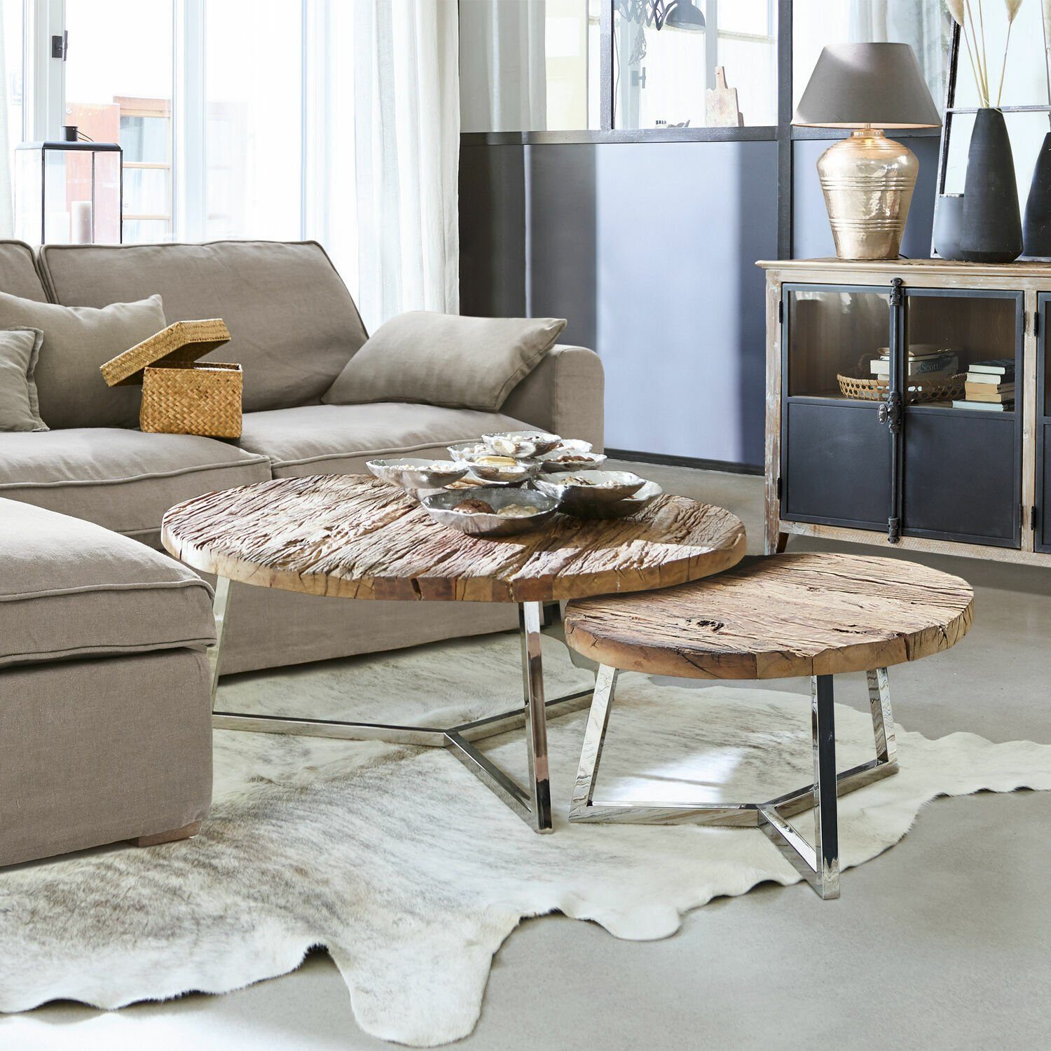 Mirabeau Geschirr-Set Schale Gibril antiksilber, Aluminiumguss