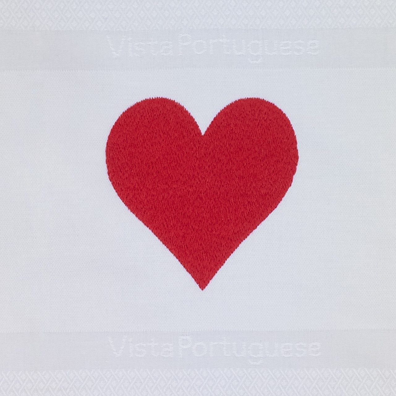 Vista Portuguese Geschirrtuch Herz mit exklusiver Stickerei, 100 % Baumwolle