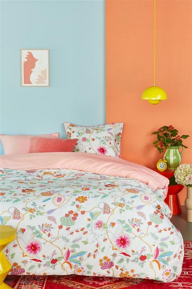 MILDLY Satin Bettwäsche 155x220 Baumwolle, Boho Bettwäsche-Sets mit Reißverschluss öKotex Zertifiziert Enthält 1 Bettbezug 155x220 und 1 Kissenbezüge 80x80, Boho