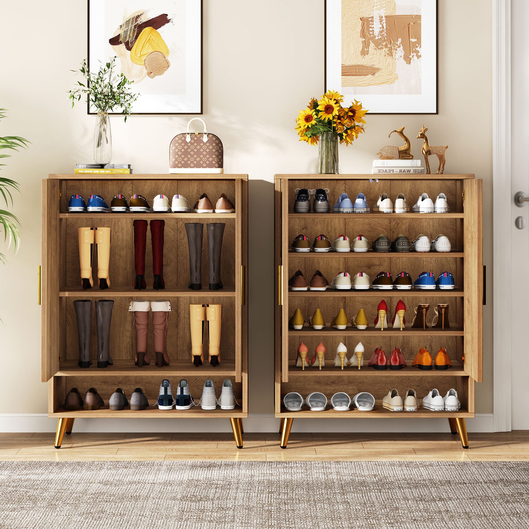 Tribesigns Schuhschrank 6-stöckigerSchuhkipper mit verstellbaren Regalen, Schuhmöbel