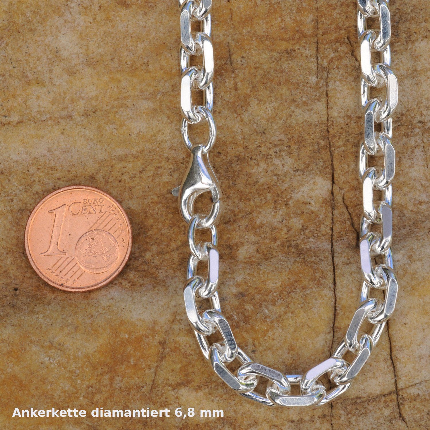HOPLO Silberkette Ankerkette diamantiert Länge 50cm günstig online kaufen
