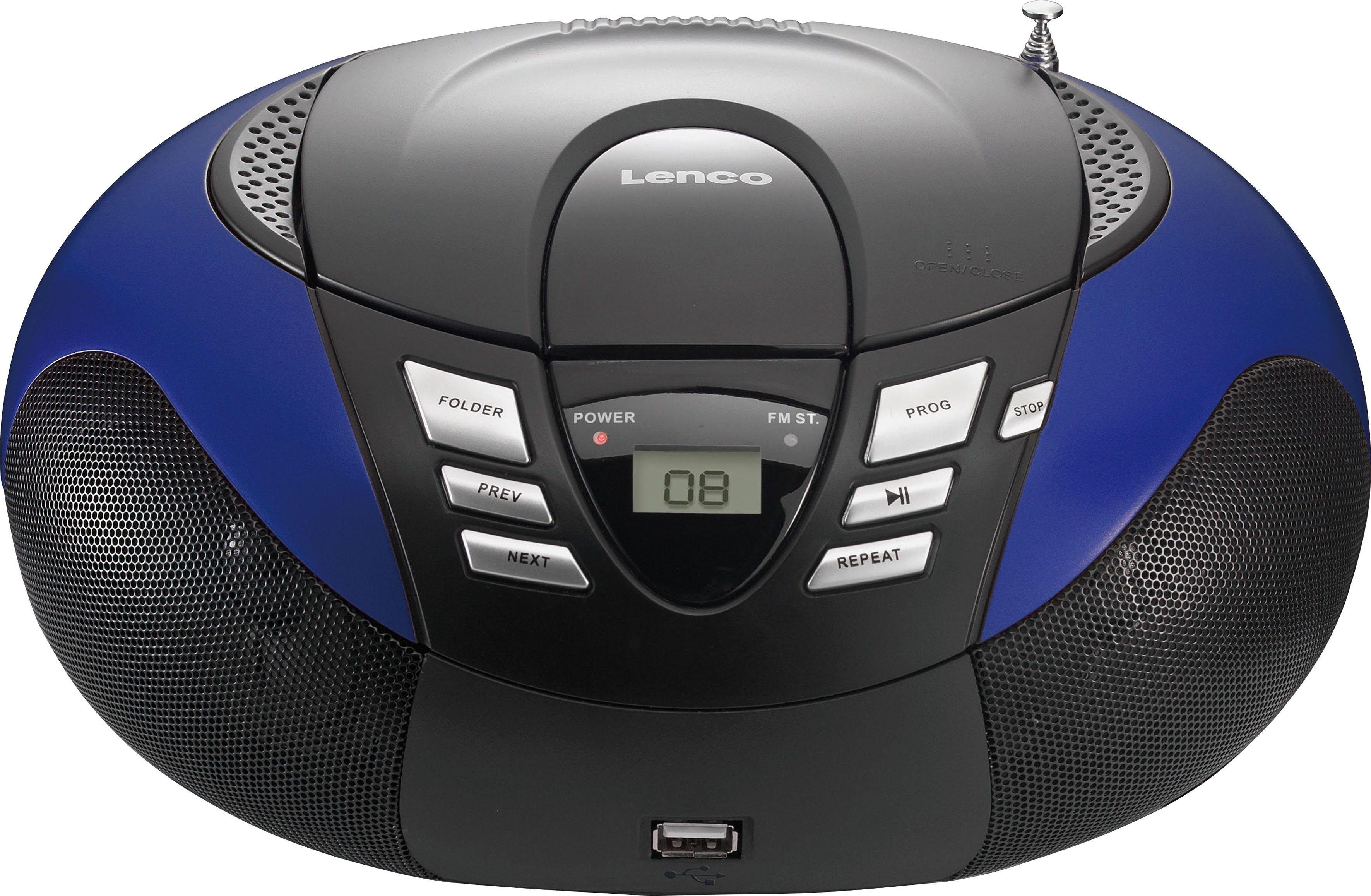 Portables dunkeltürkis SCD-37 Radio CD mit Lenco Player/USB CD-Radiorecorder