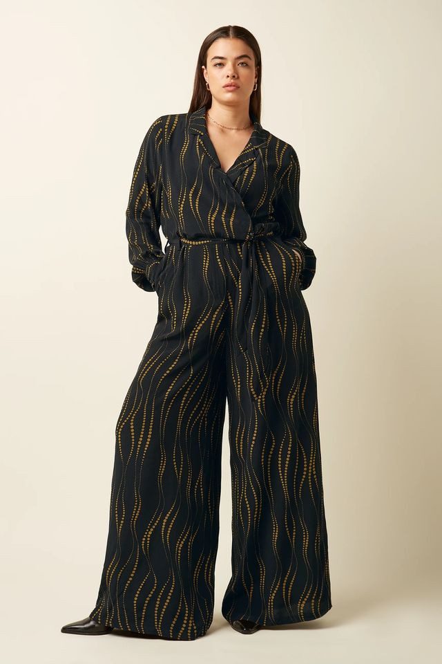 King Louie Jumpsuit - Doris Jumpsuit Twirl – eleganter Damen Overall mit Wickeldesign