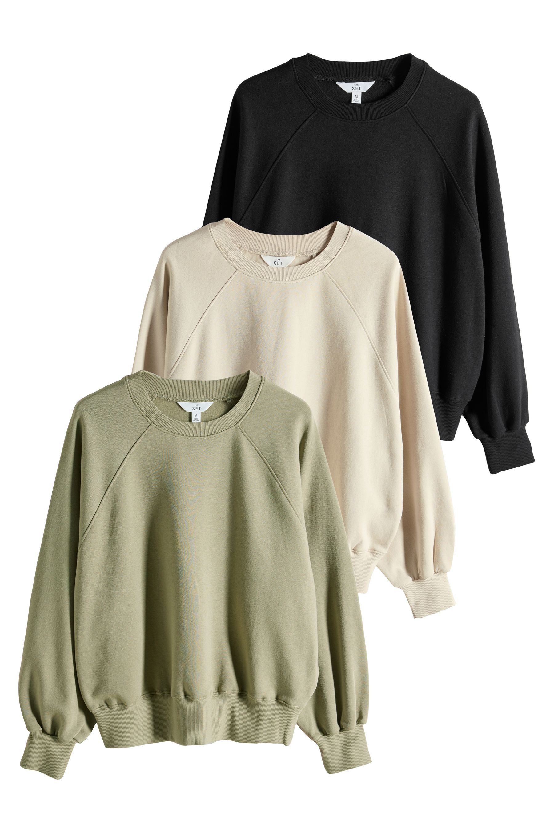 The Set Sweater The Set Raglan-Sweatshirts, 3er-Pack (3-tlg) günstig online kaufen