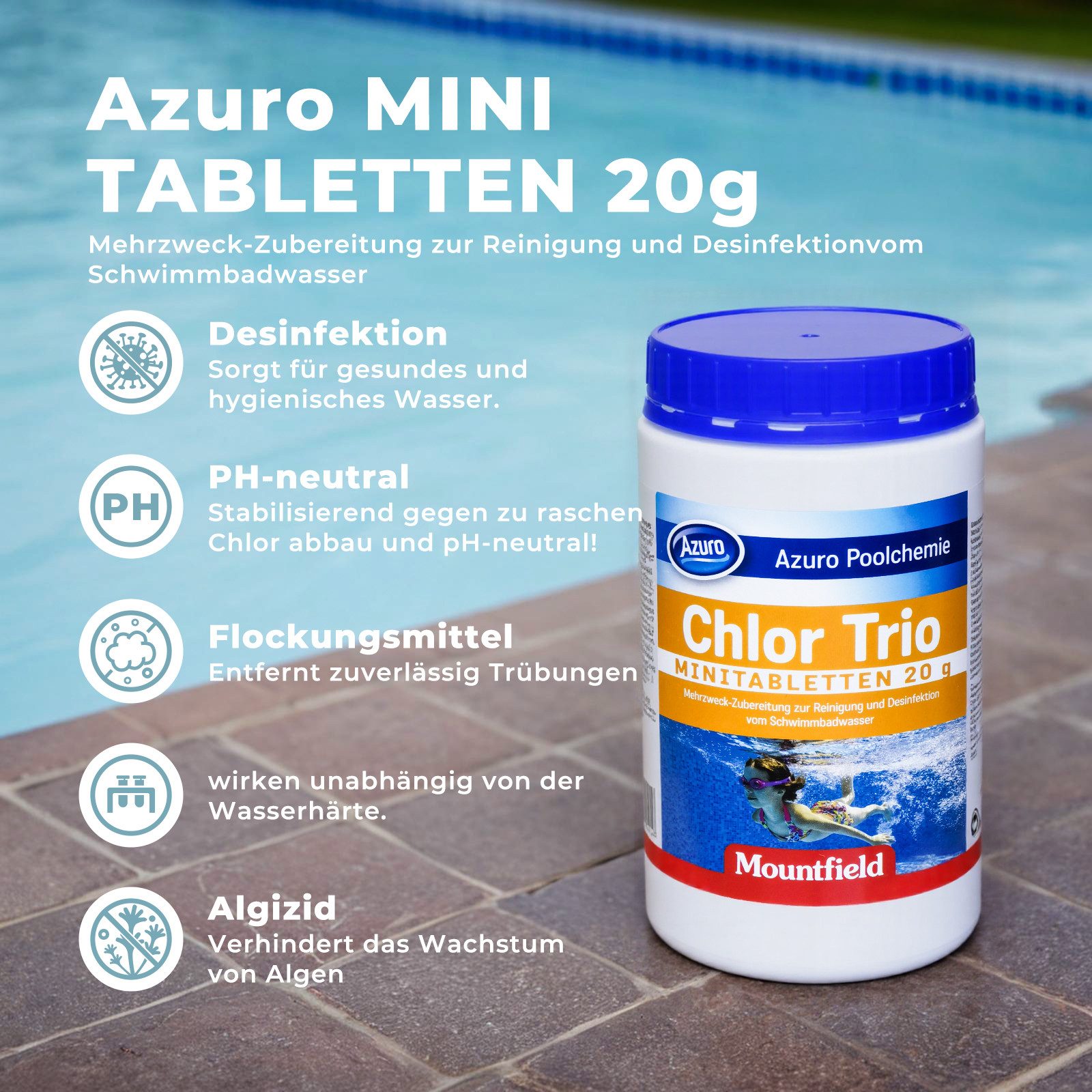 Azuro Chlortabletten Mini Chlor Tabs 20g günstig online kaufen