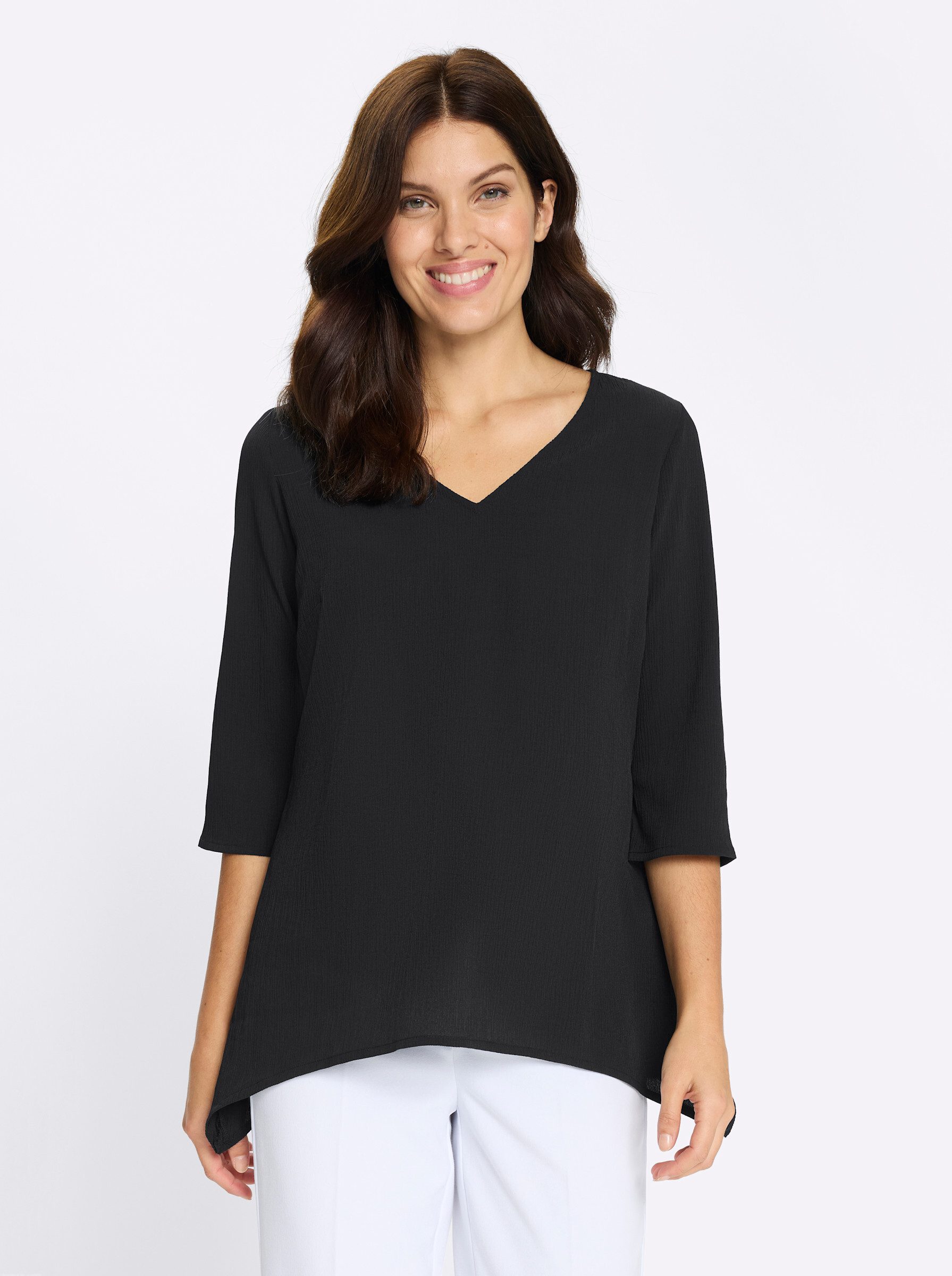 Klassische Bluse Schlupfbluse 3/4-Arm