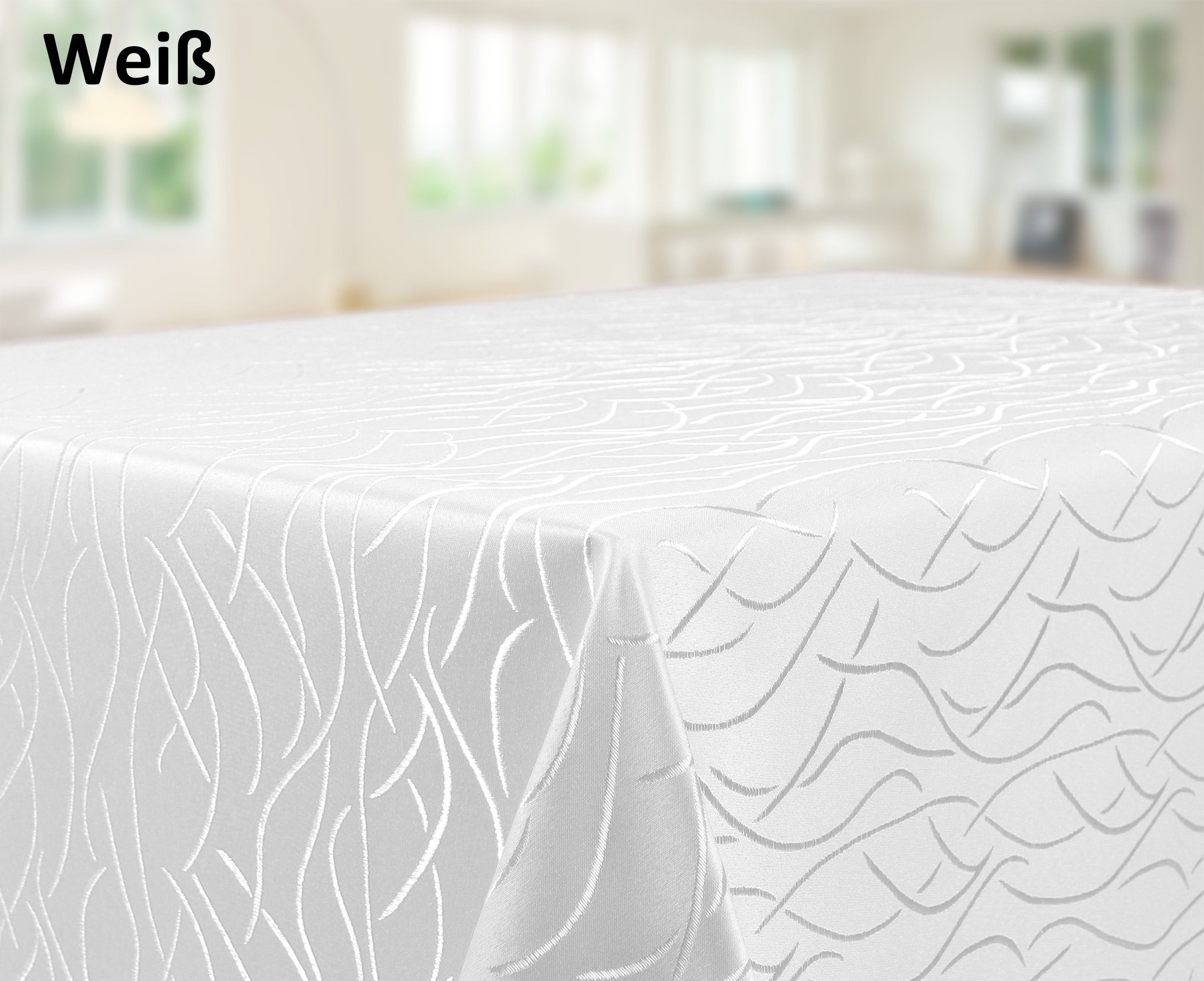 Beautex Tischdecke Damast Jacquard bügelfrei pflegeleicht Streifenmuster Tischwäsche (1-tlg), Mercerisiert, Hochwertiger Jacquard, Formstabil – Bild 2 von 4