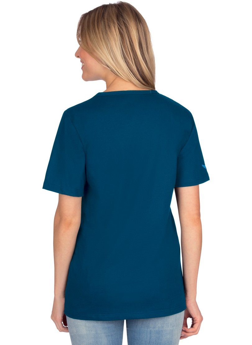 Bio-Baumwolle aus (kbA) T-Shirt V-Shirt Trigema saphir-C2C TRIGEMA 100%