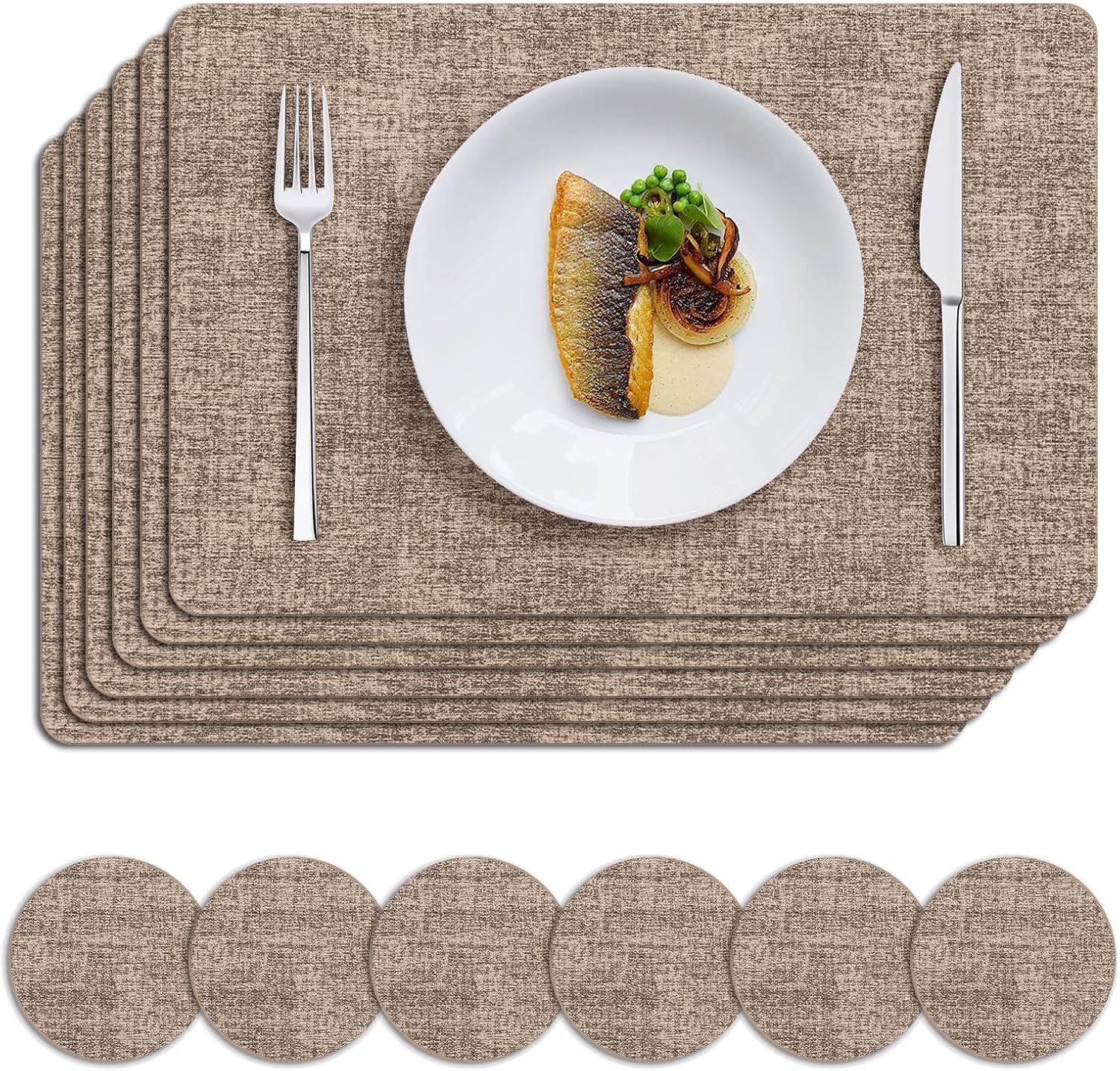Coonoor Platzset 6er Set Wasserdichte Tischset mit Untersetzer,43x30 cm, (A günstig online kaufen