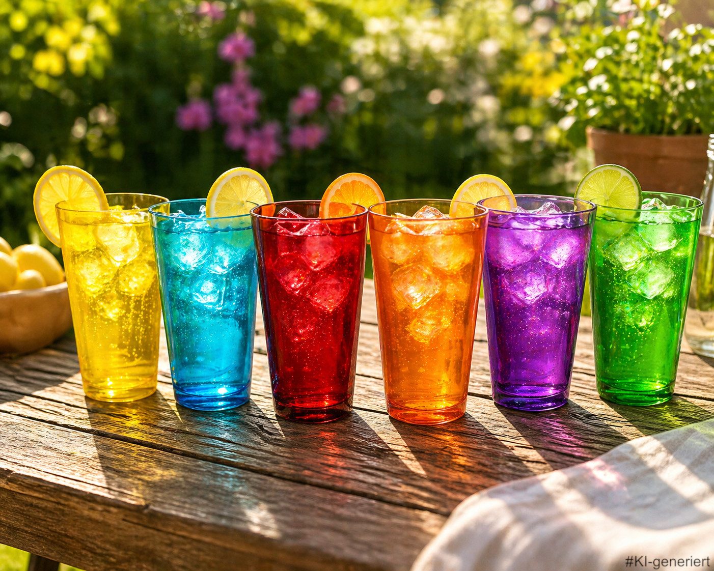 LAV Gläser-Set 6er Set á 320ml, 6 verschiedene Farben, spülmaschinengeeignet