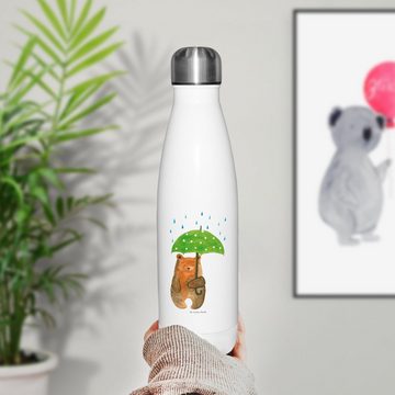 Mr. & Mrs. Panda Thermoflasche Bär Regenschirm - Weiß - Geschenk, Thermos, Pärchen, Teddybär, Liebe, Motivierende Sprüche