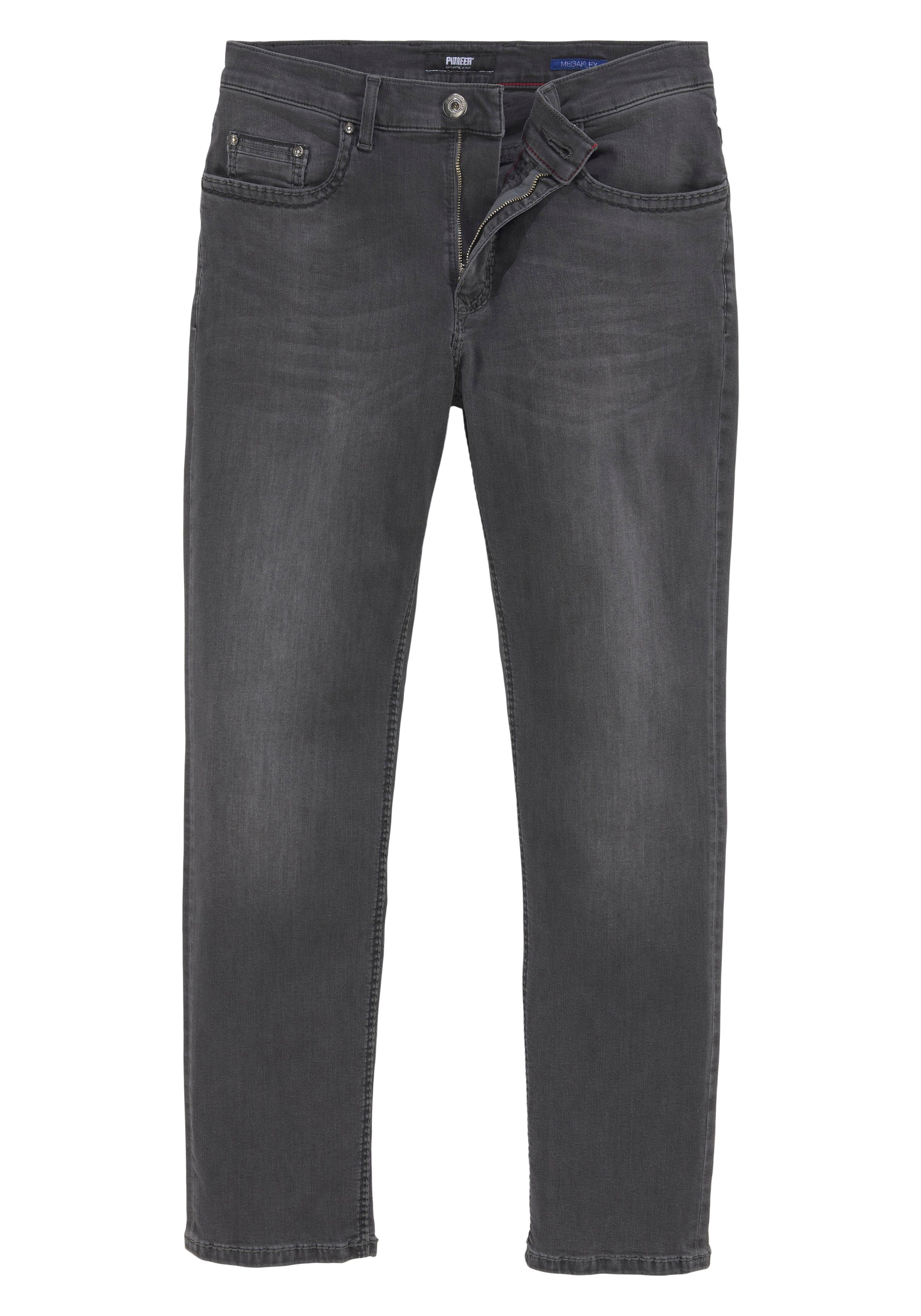 Pioneer Authentic Jeans Dicke Nähte used buffies grey Rando Straight-Jeans