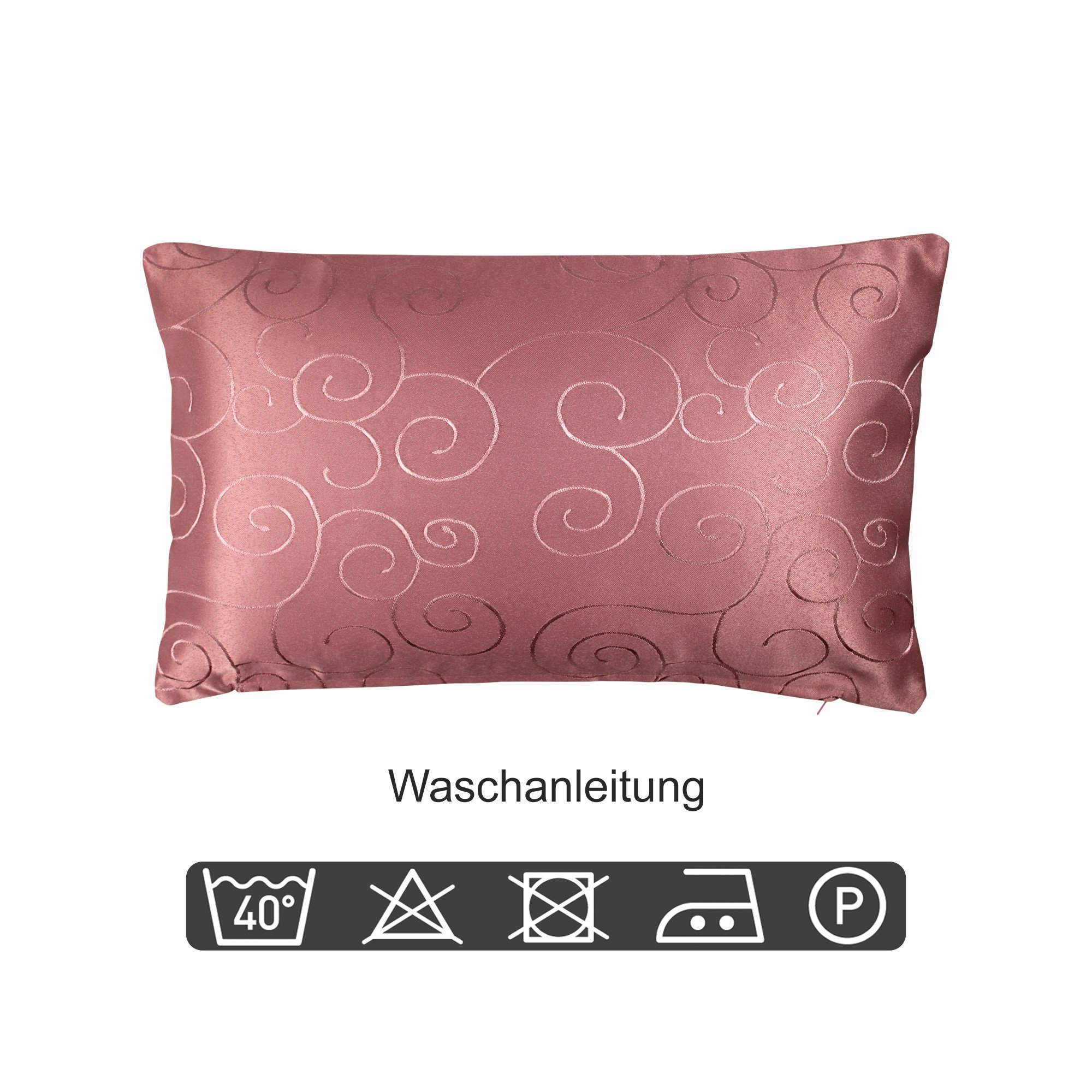 Haus und Deko Kissenbezug Kissenbezug Damast Circle Ornamente, (1 Stück) – Bild 3 von 5
