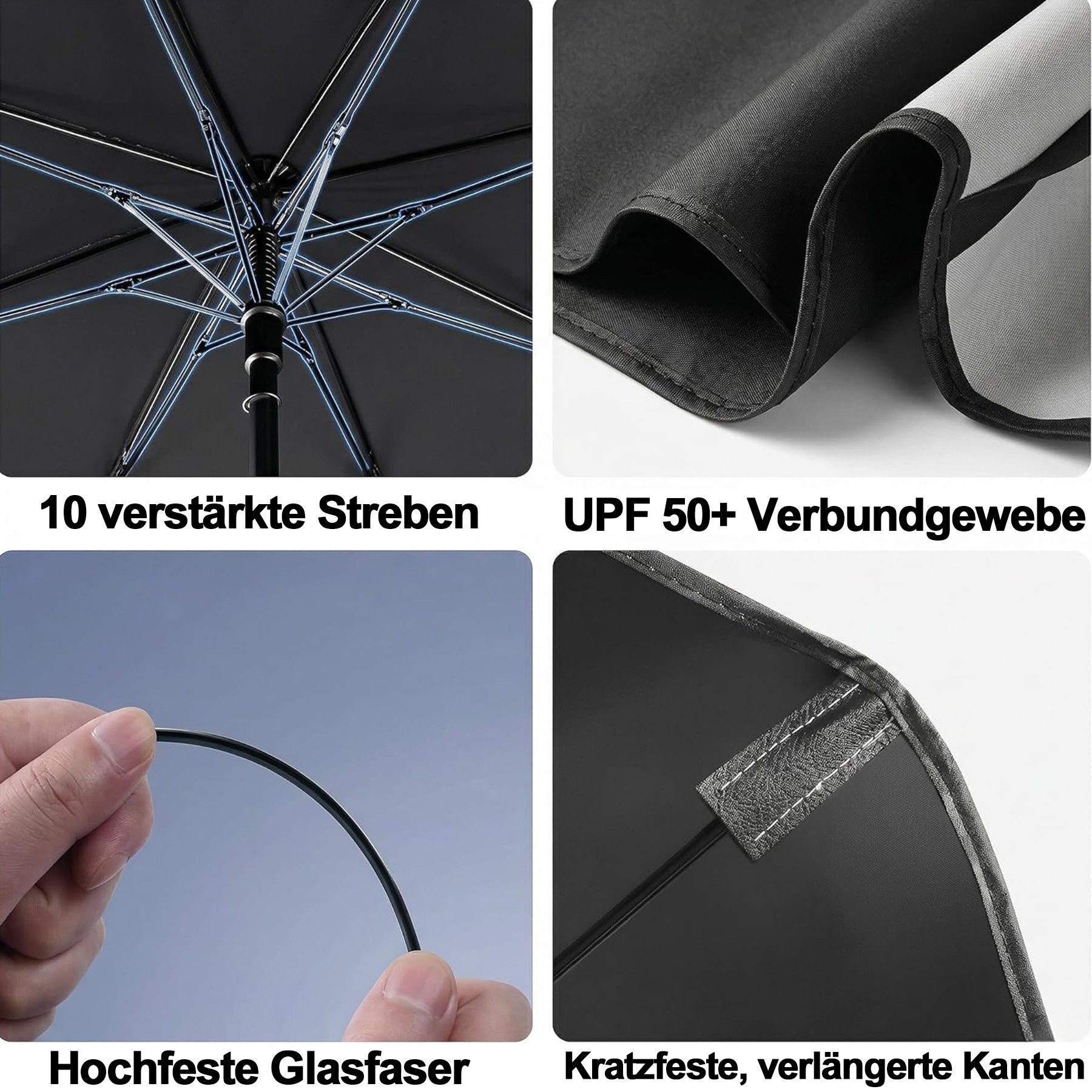 Mutig Autosonnenschutz Auto Sonnenschutz Frontscheibe 140x78 cm Faltbarer Sonnenschirm, 125 x 65 cm, (für Auto UV Schutz Reflektierend Hitzeschutz Windschutzsch – Bild 4 von 5
