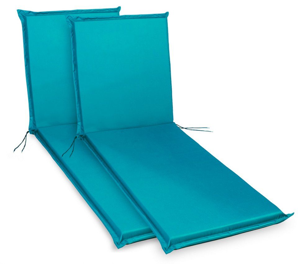 sunnypillow Liegenauflage 190 x 60 cm, 2 Stück Blau