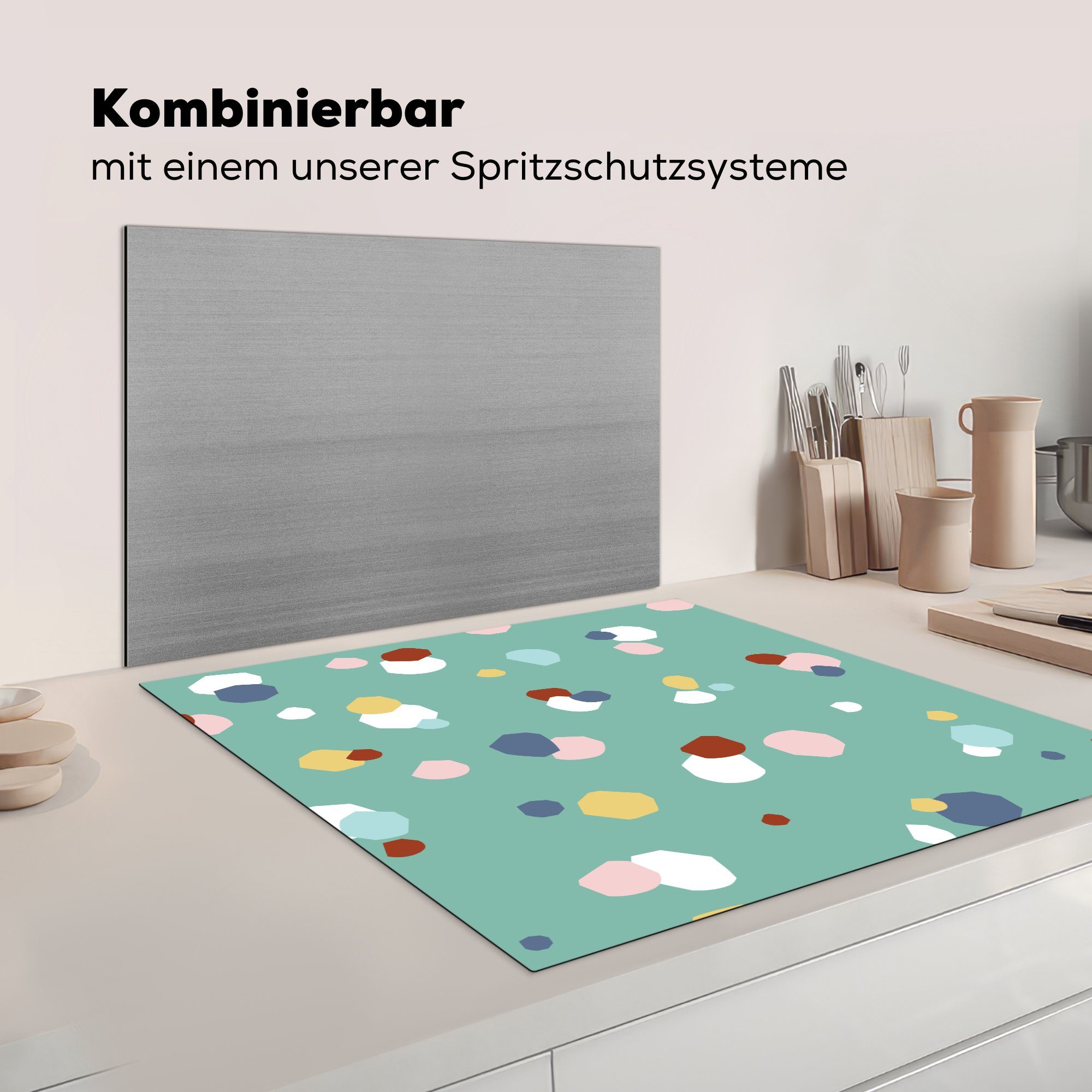 MuchoWow 78x78 cm, Kinder, für Punkte Vinyl, Design Ceranfeldabdeckung, tlg), (1 küche - Arbeitsplatte - Herdblende-/Abdeckplatte