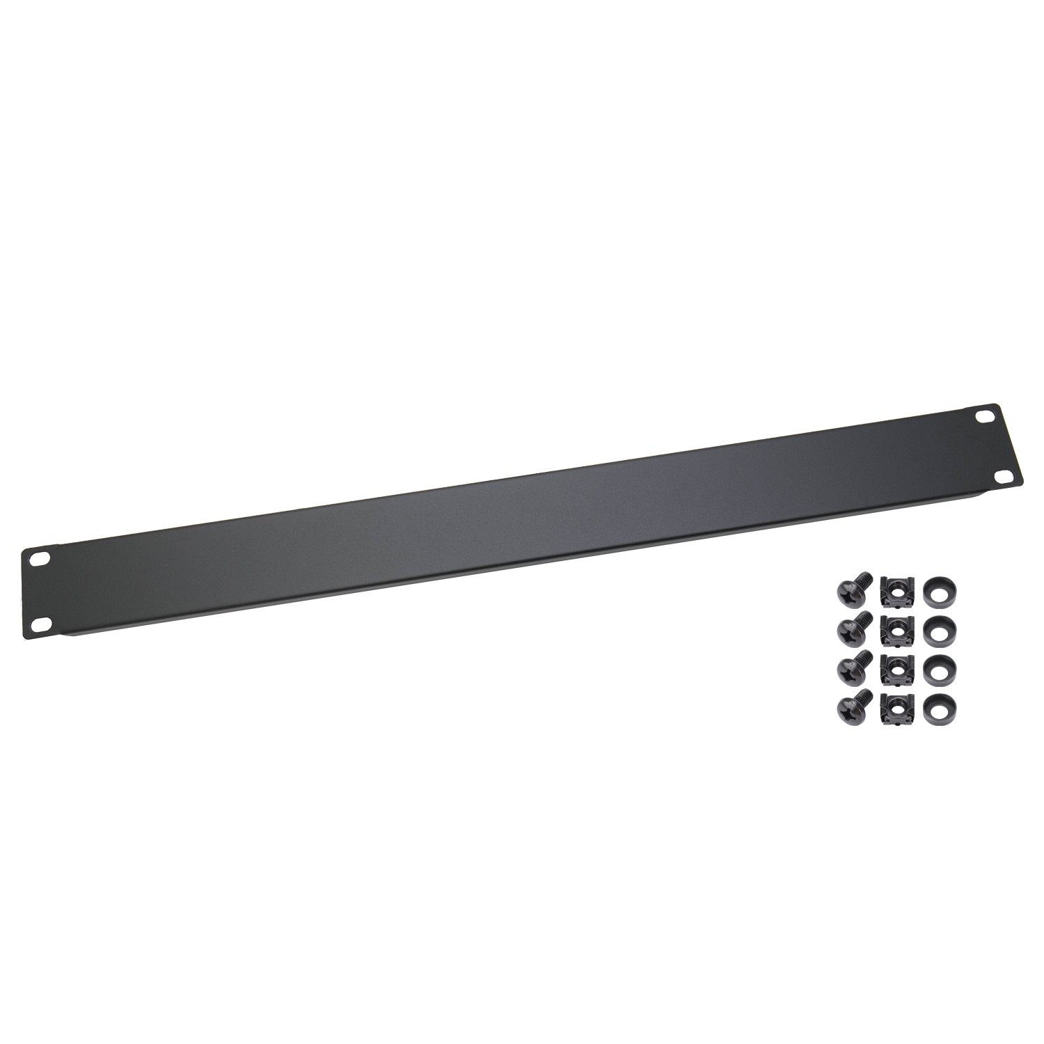 HMF Serverschrank 66470 Blindabdeckung, für Netzwerkschrank, 19 Zoll, 1 HE, 483 x 10 x 45 mm, Schwarz