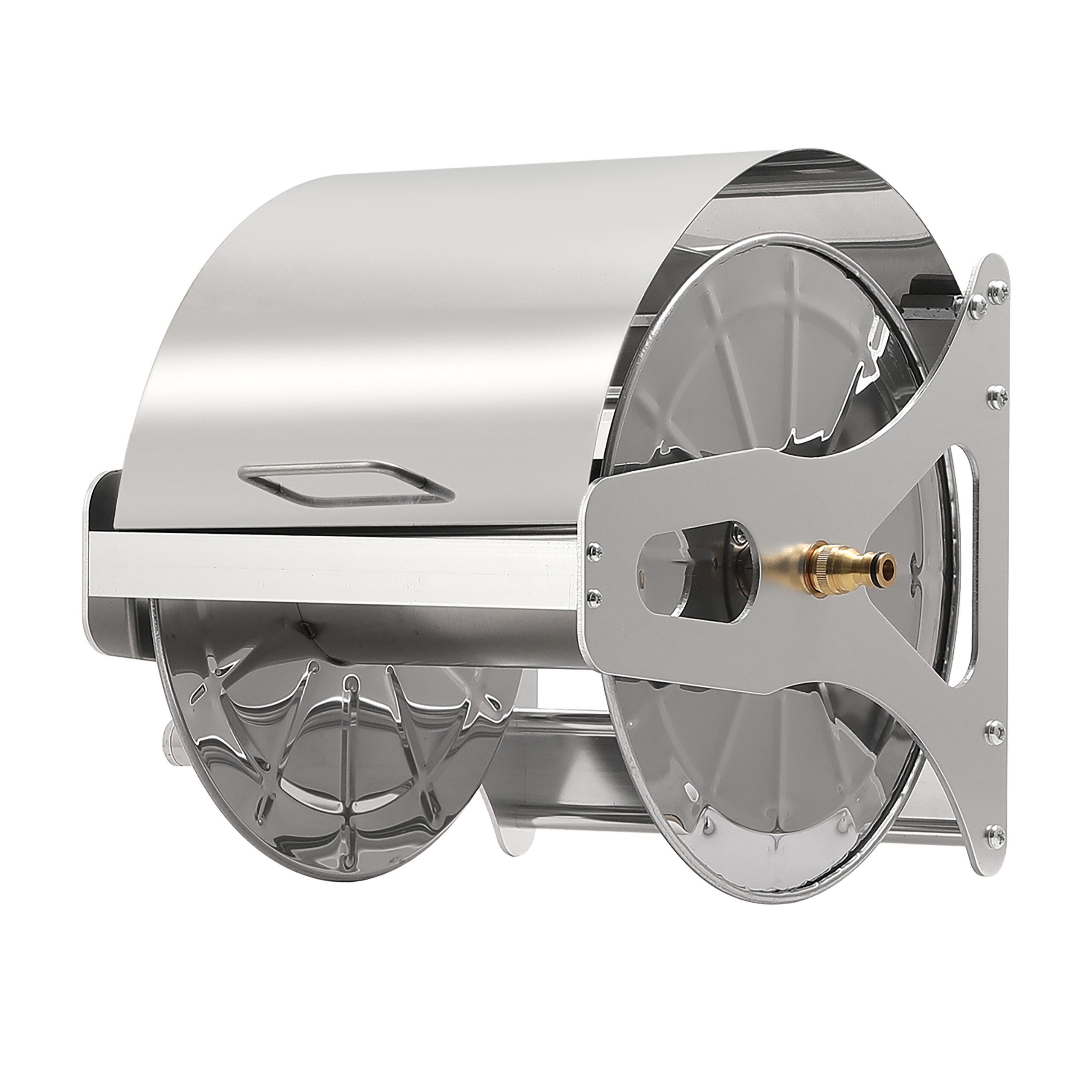 relaxdays Schlauchtrommel Edelstahl