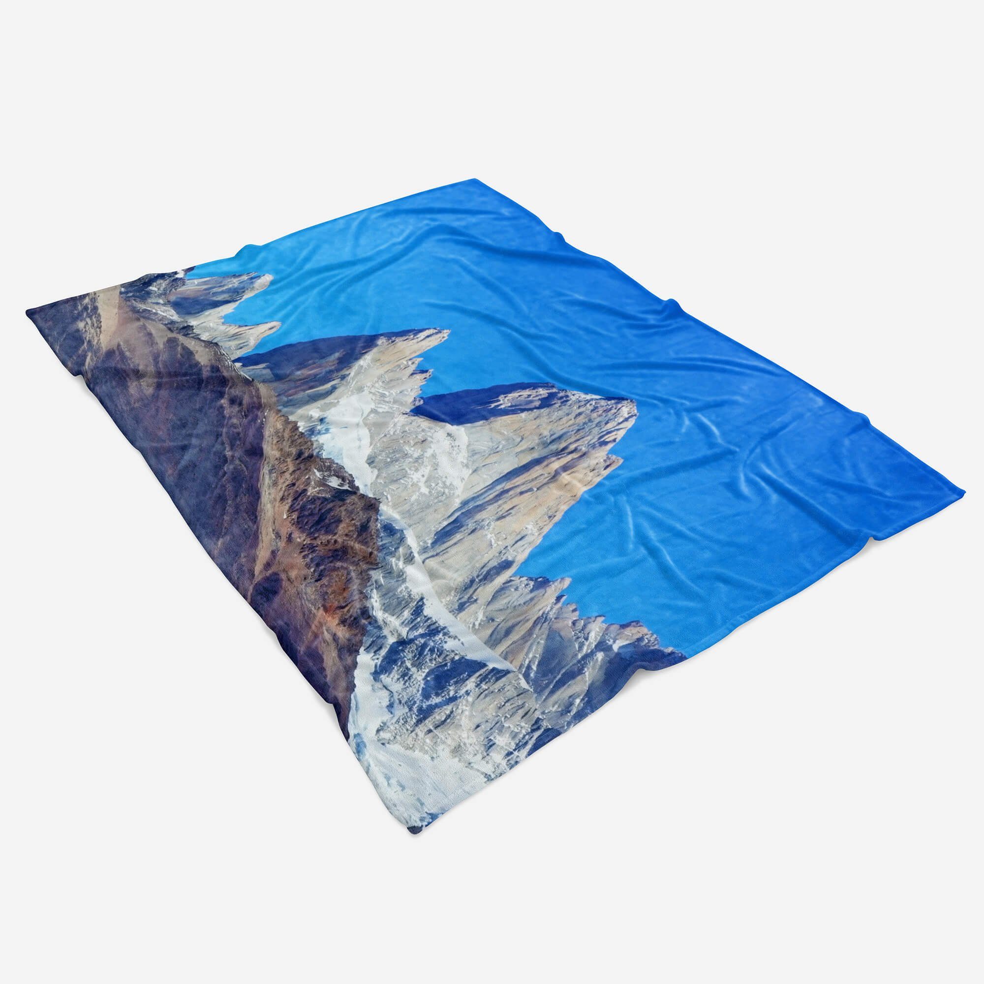 Sinus Art Handtücher Handtuch Strandhandtuch (1-St), Fotomotiv mit Dolomiten Saunatuch Handtuch Baumwolle-Polyester-Mix Schnee, Kuscheldecke Berge