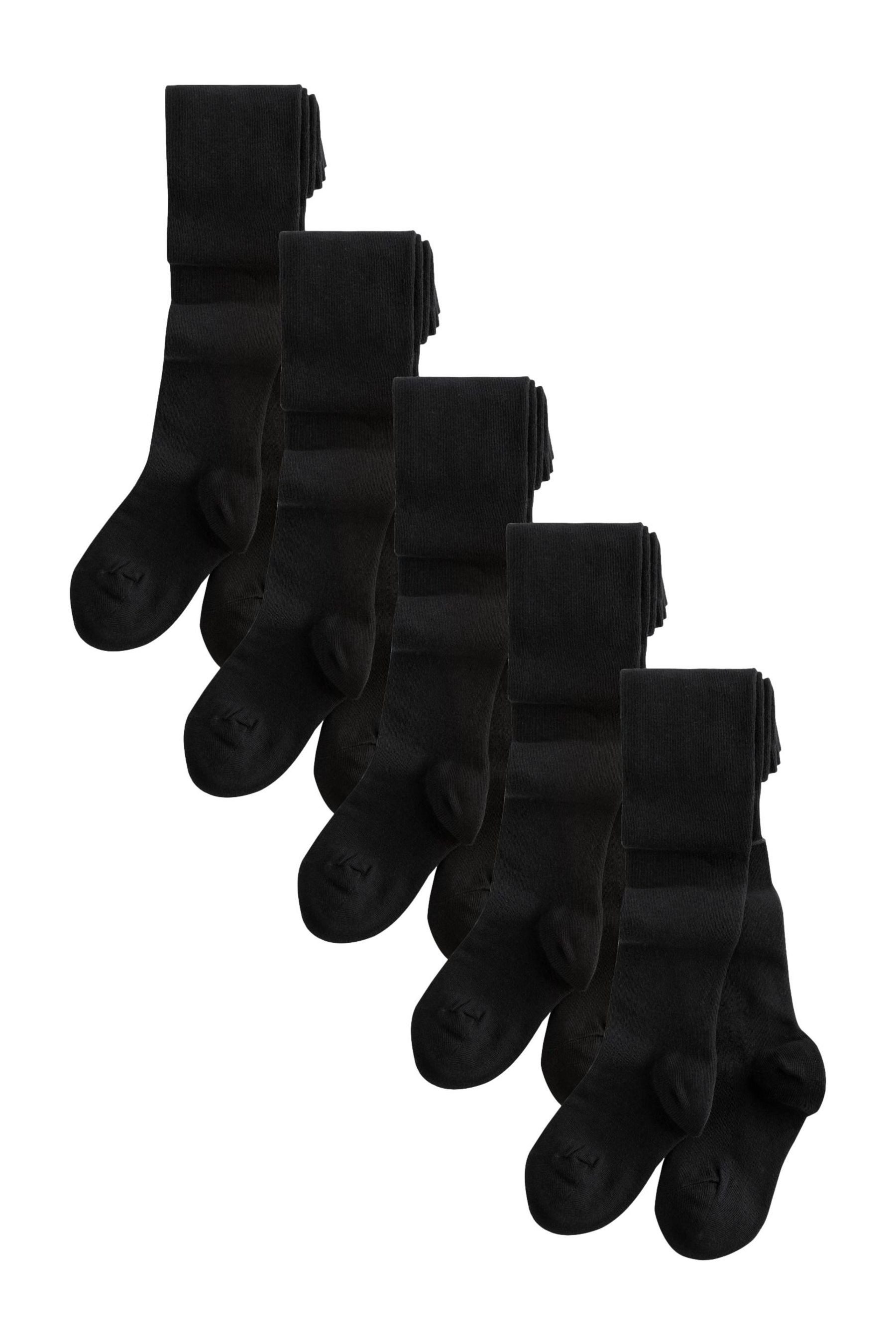 Next Strickstrumpfhose Schulstrumpfhose mit Baumwollel, 5er-Pack (5 St)